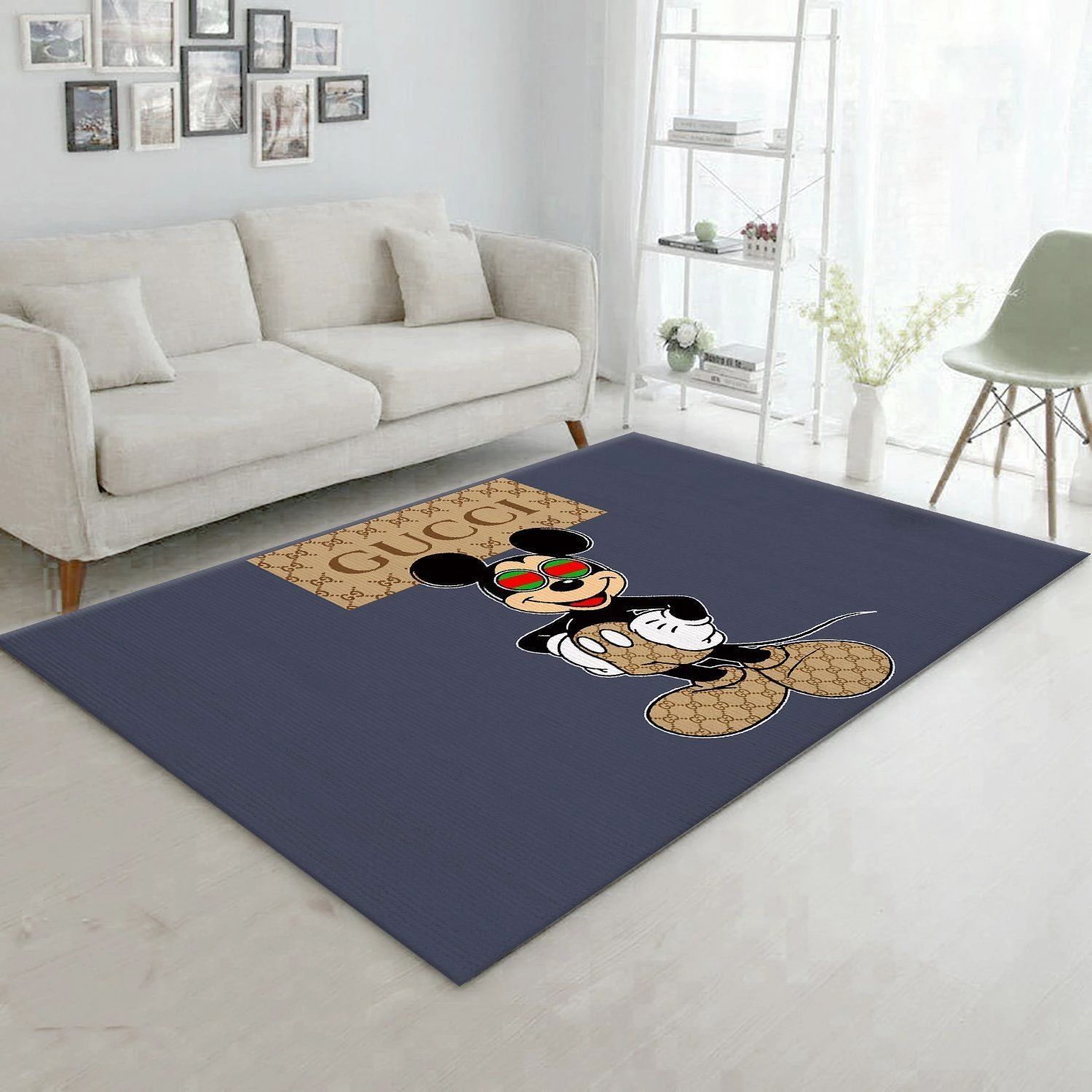 Gucci Fashion Brand Logo And Mickey Area Rugs Living Room Carpet FN121128 Christmas Gift Floor Decor The US Decor - Indoor Outdoor Rugs