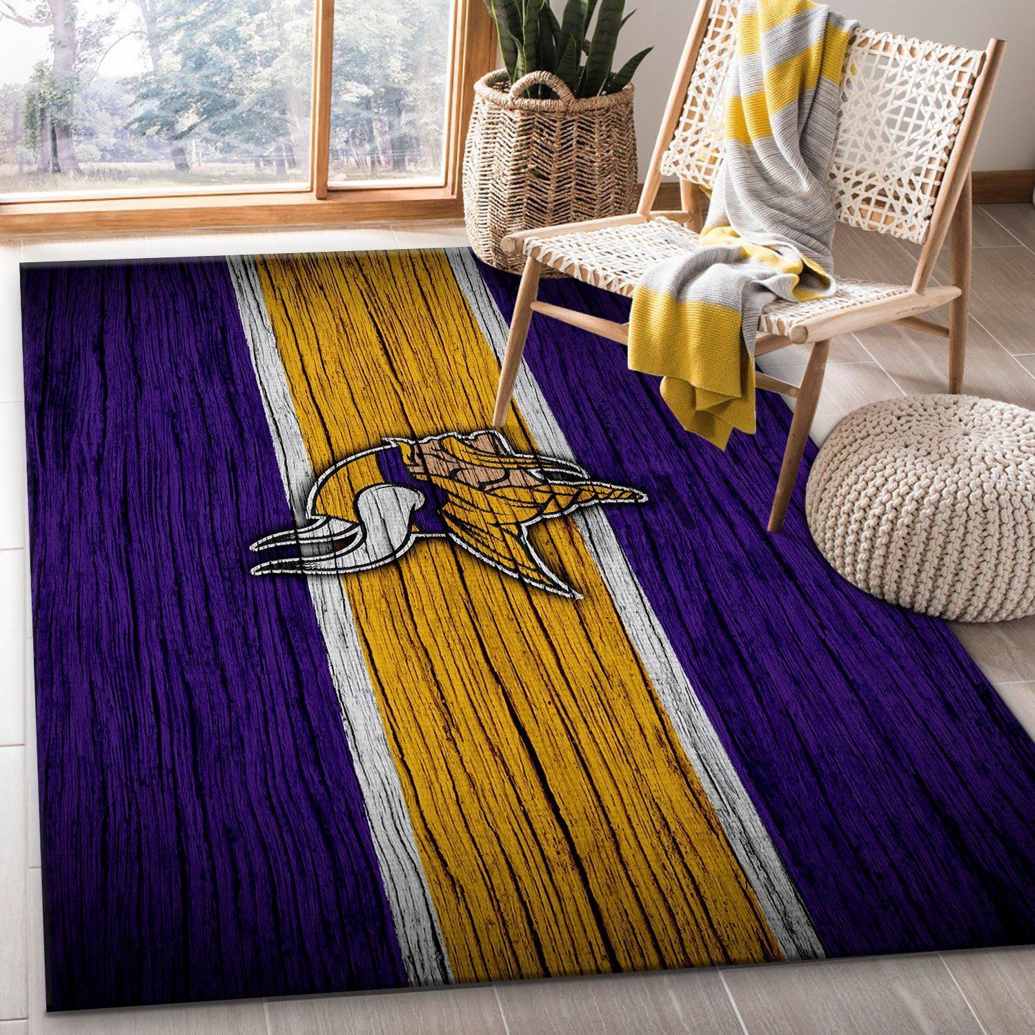 Minnesota Vikings NFL Rug Room Carpet Sport Custom Area Floor Home Decor - Indoor Outdoor Rugs