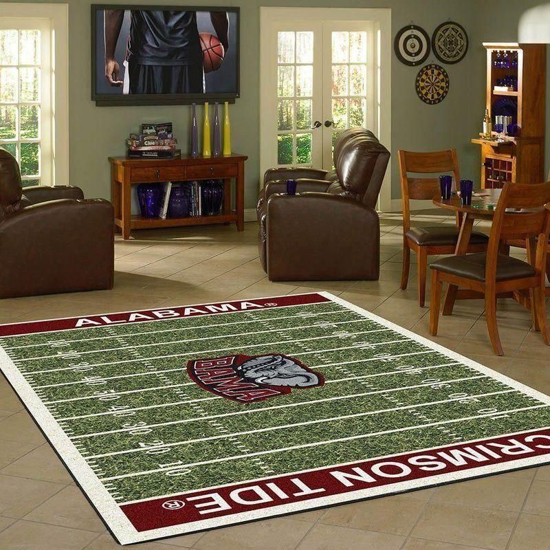 Nfl Team Alabama Crimson Tide Home Field Area Rug Sport Home Decor 02 - Indoor Outdoor Rugs