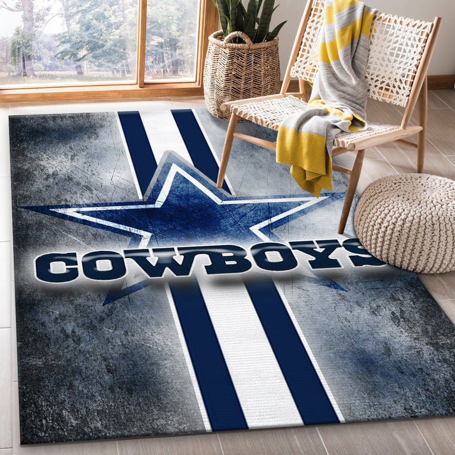 Dallas Cowboy Area Rug Christmas Rug Floor Decor The US Decor - Indoor Outdoor Rugs