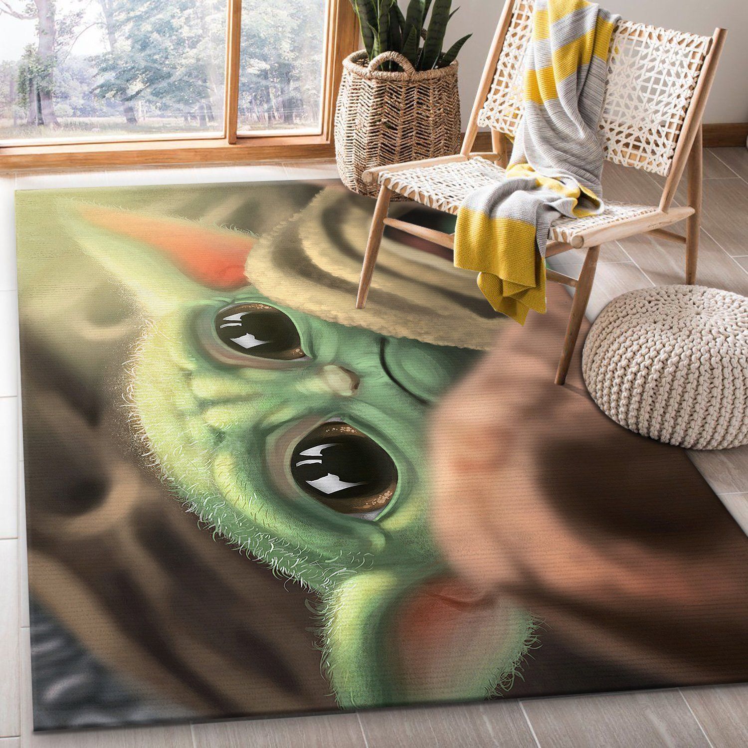 Baby Yoda Cute Area Rug Geeky Carpet home decor Bedroom Living Room decor - Indoor Outdoor Rugs