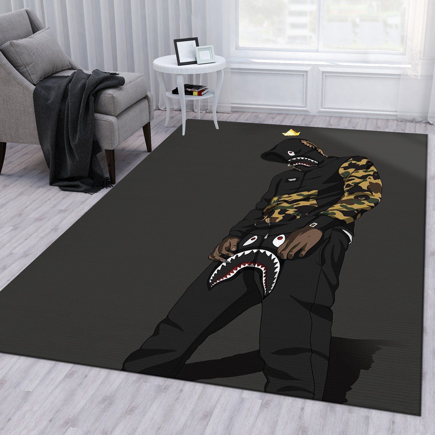 Bape Area Rug Living Room Rug Home Decor Floor Decor - Indoor Outdoor Rugs