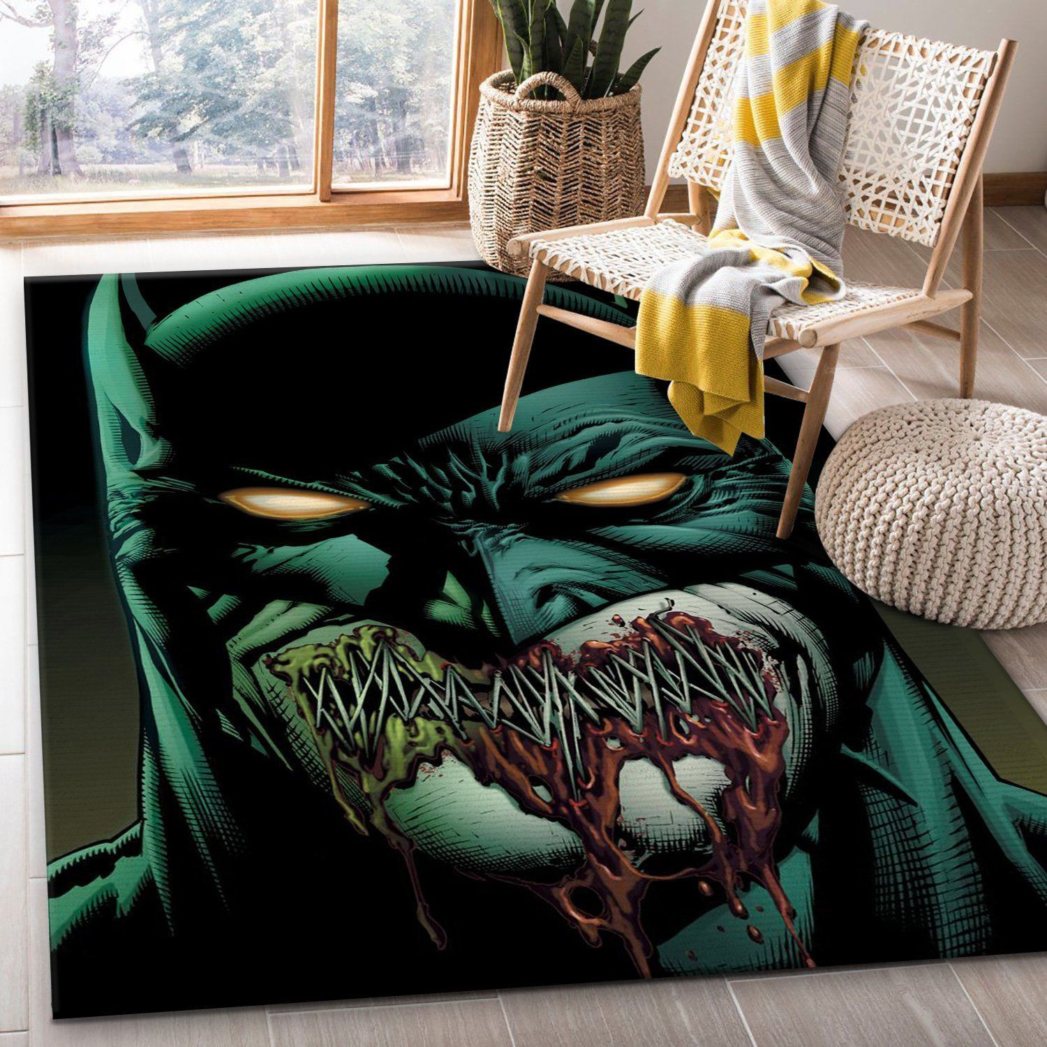 Evil Bat Area Rug Carpet, Living Room Rug, Home US Decor - Indoor Outdoor Rugs