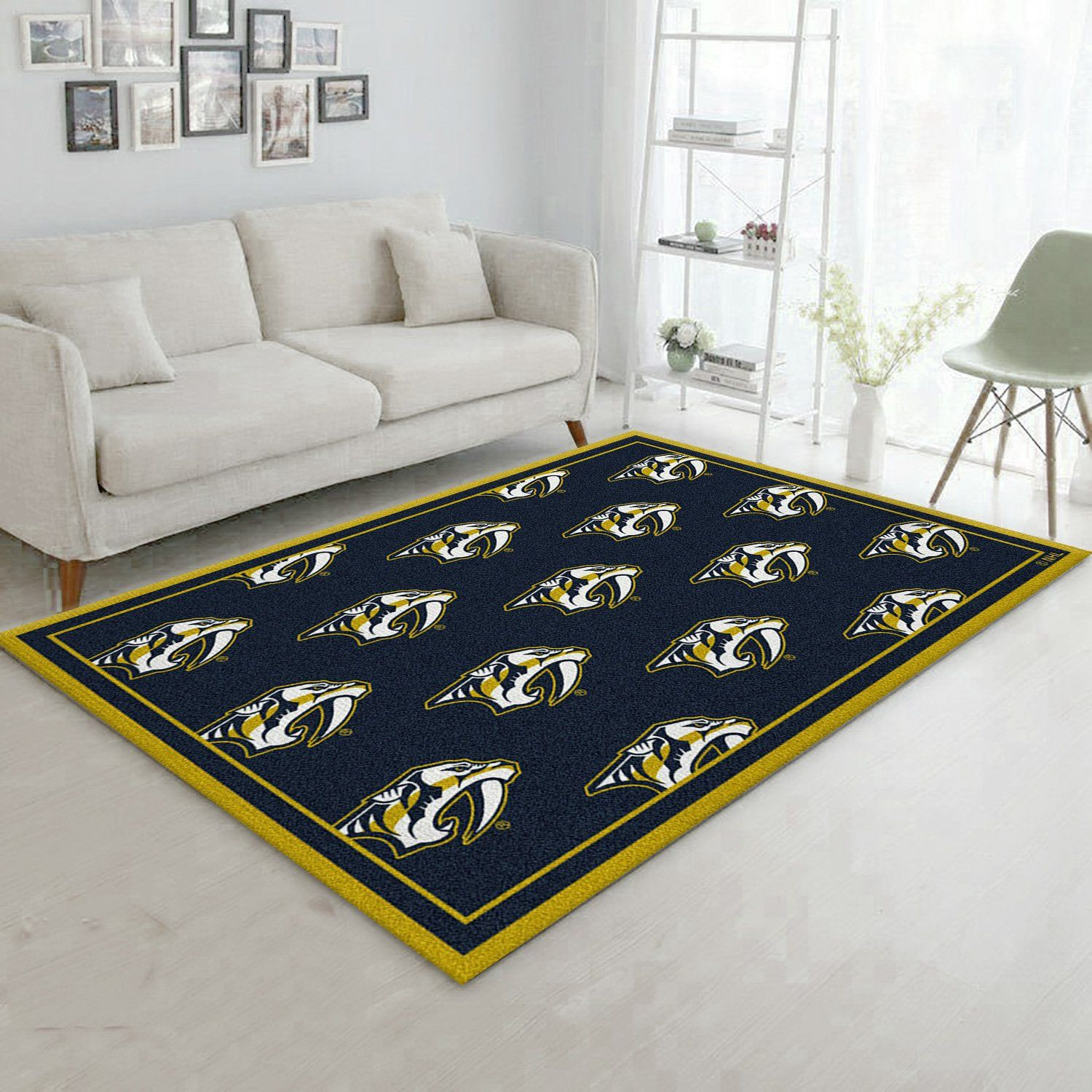 Nhl Repeat Nashville Predators Area Rug, Kitchen Rug, Home Decor Floor Decor - Indoor Outdoor Rugs