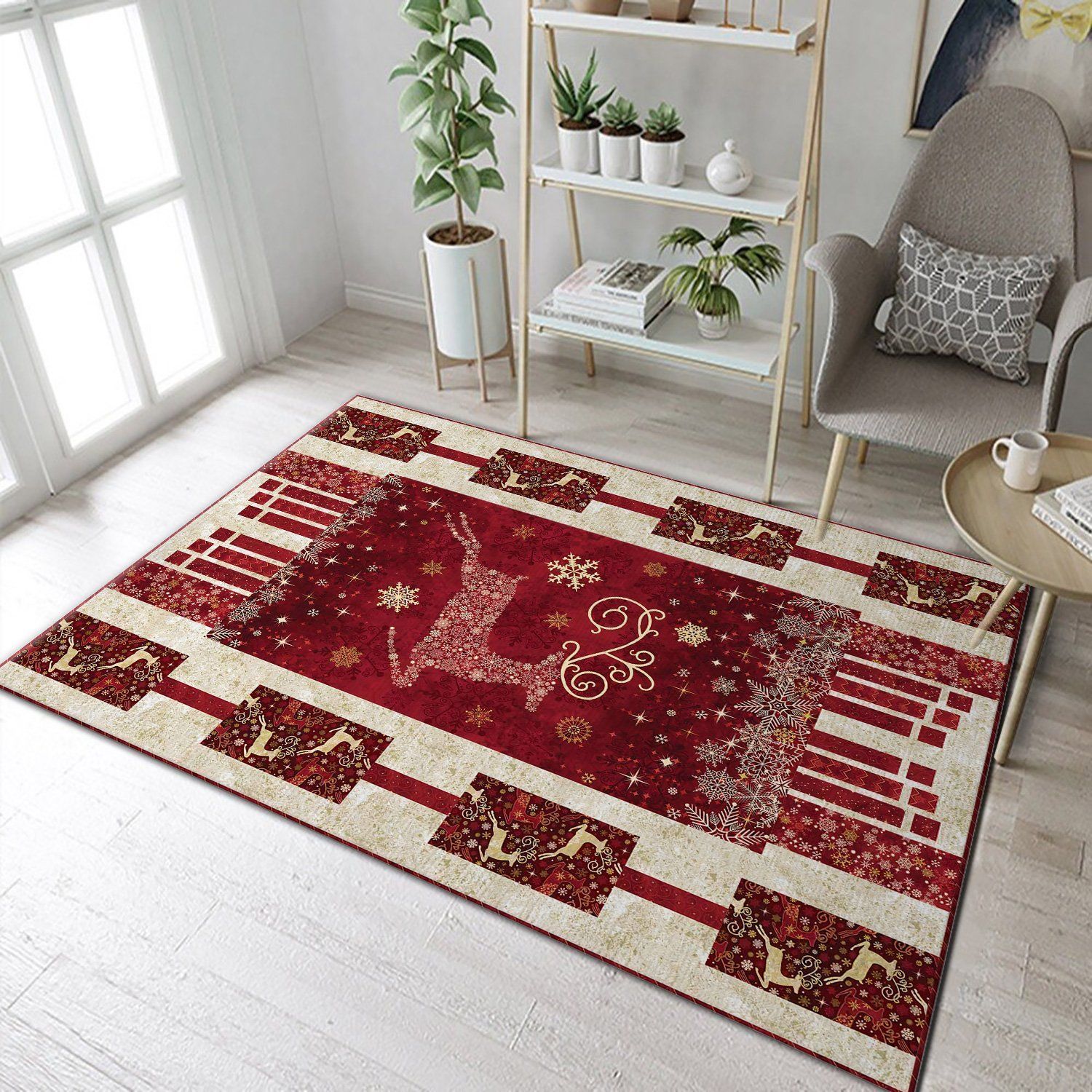 Deer ChristmasR Rug Home Decoration Floor Decor The US Decor - Indoor Outdoor Rugs