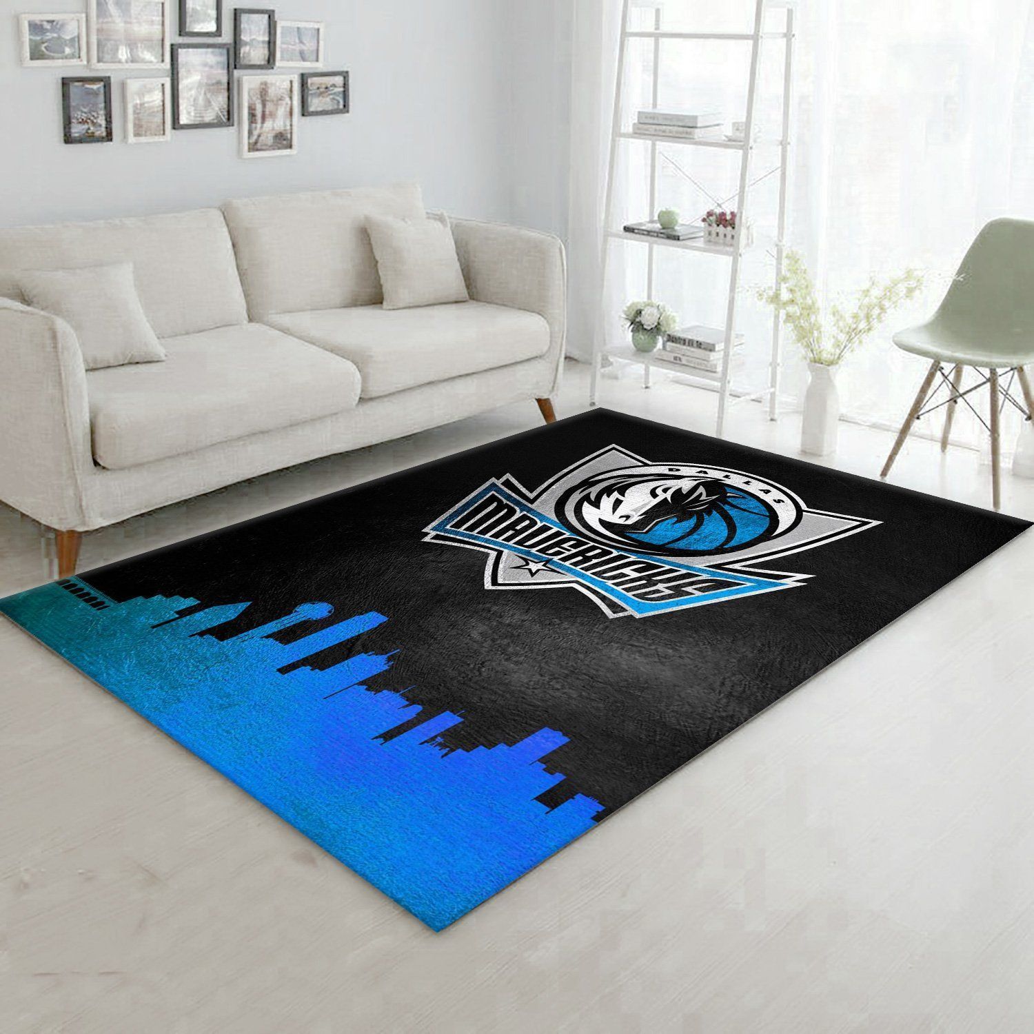 Dallas Mavericks Skyline Area Rug, Living Room Rug, Family Gift US Decor - Indoor Outdoor Rugs