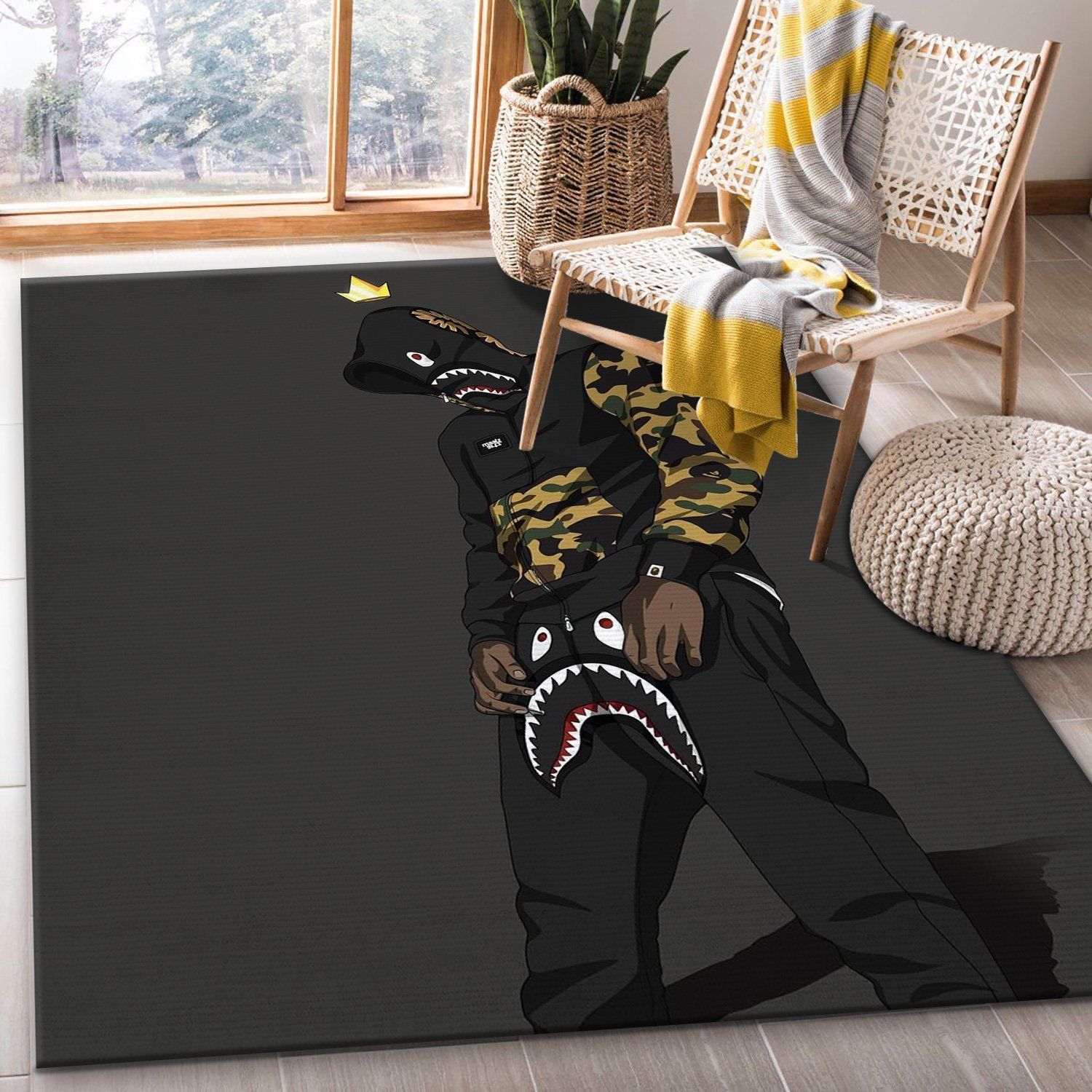 Bape Area Rug Living Room Rug Home Decor Floor Decor - Indoor Outdoor Rugs