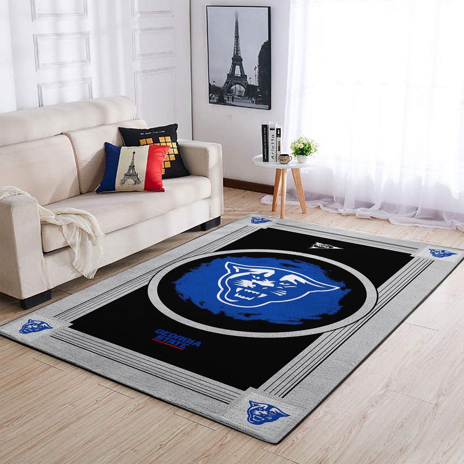 Georgia State Panthers Ncaa Team Logo Nice Gift Home Decor Rectangle Area Rug - Indoor Outdoor Rugs