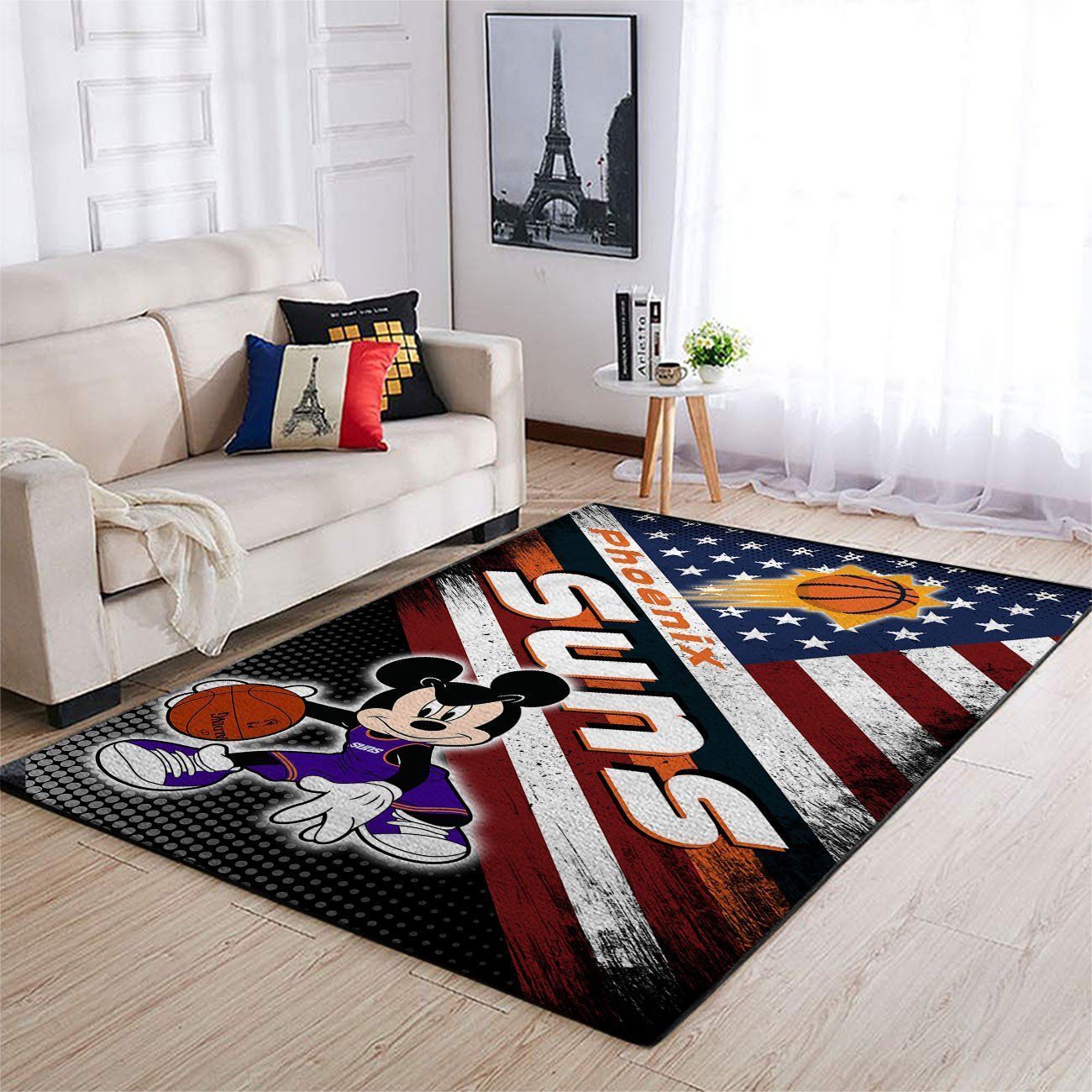 Phoenix Suns Nba Team Logo Mickey Us Style Nice Gift Home Decor Rectangle Area Rug - Indoor Outdoor Rugs