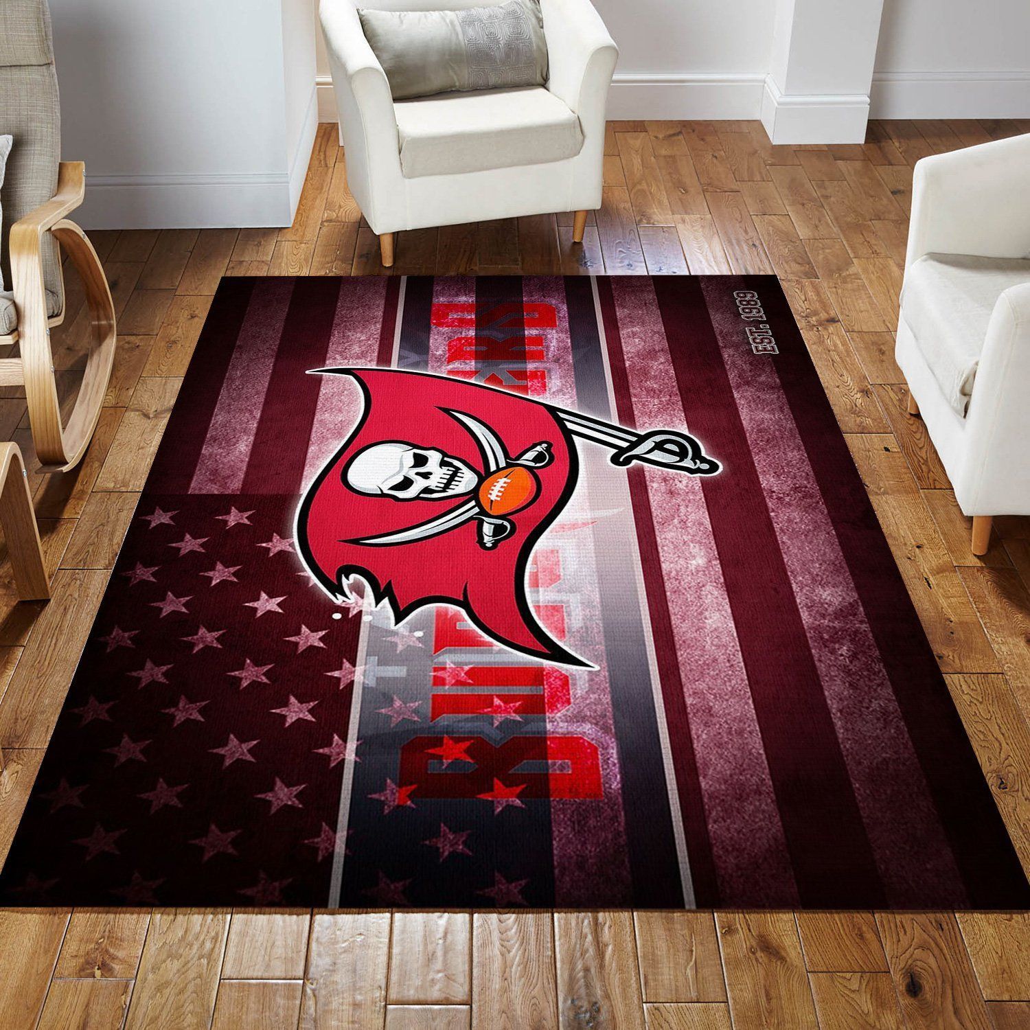 Tampa Bay Buccaneers Nfl Area Rug Living Room Rug Home US Decor - Indoor Outdoor Rugs