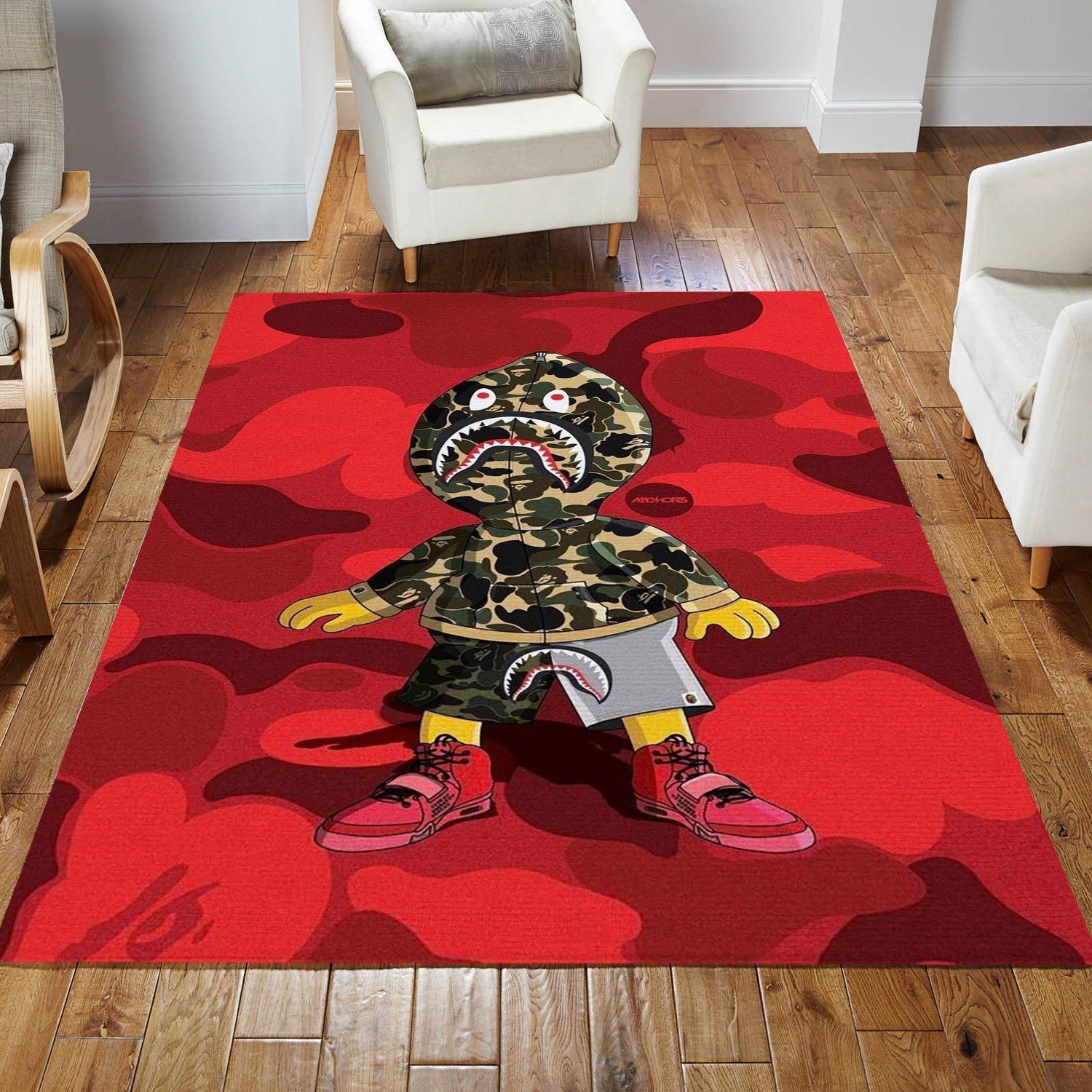 Bape Area Rug For Christmas Fashion Brand Rug Bedroom Rug Christmas Gift US Decor - Indoor Outdoor Rugs