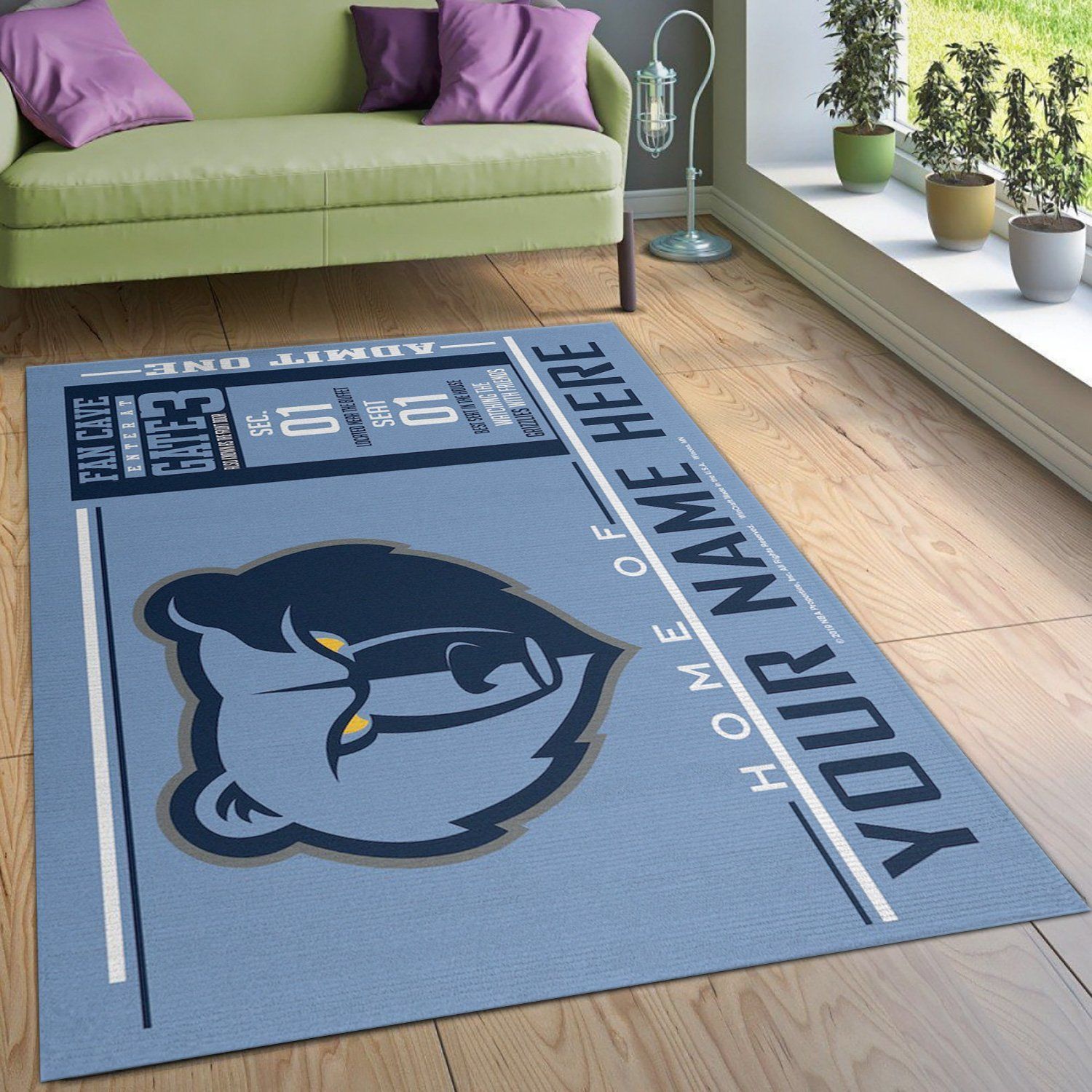 Customizable Memphis Grizzlies Wincraft Personalized NBA Rug Bedroom Rug Home Decor Floor Decor - Indoor Outdoor Rugs