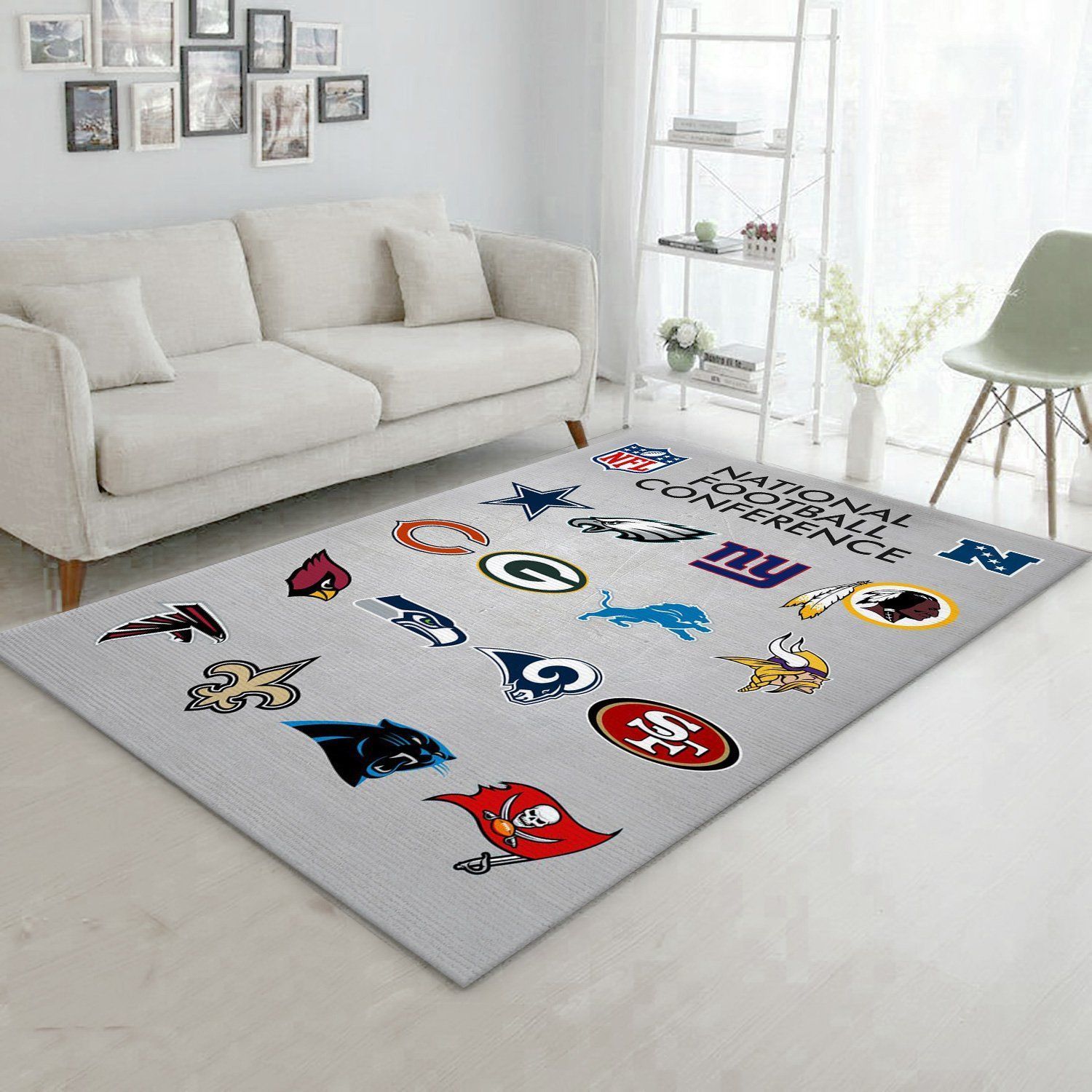 Nfl Teams Metallic Nfc Nfl Area Rug Bedroom Rug Home US Decor - Indoor Outdoor Rugs