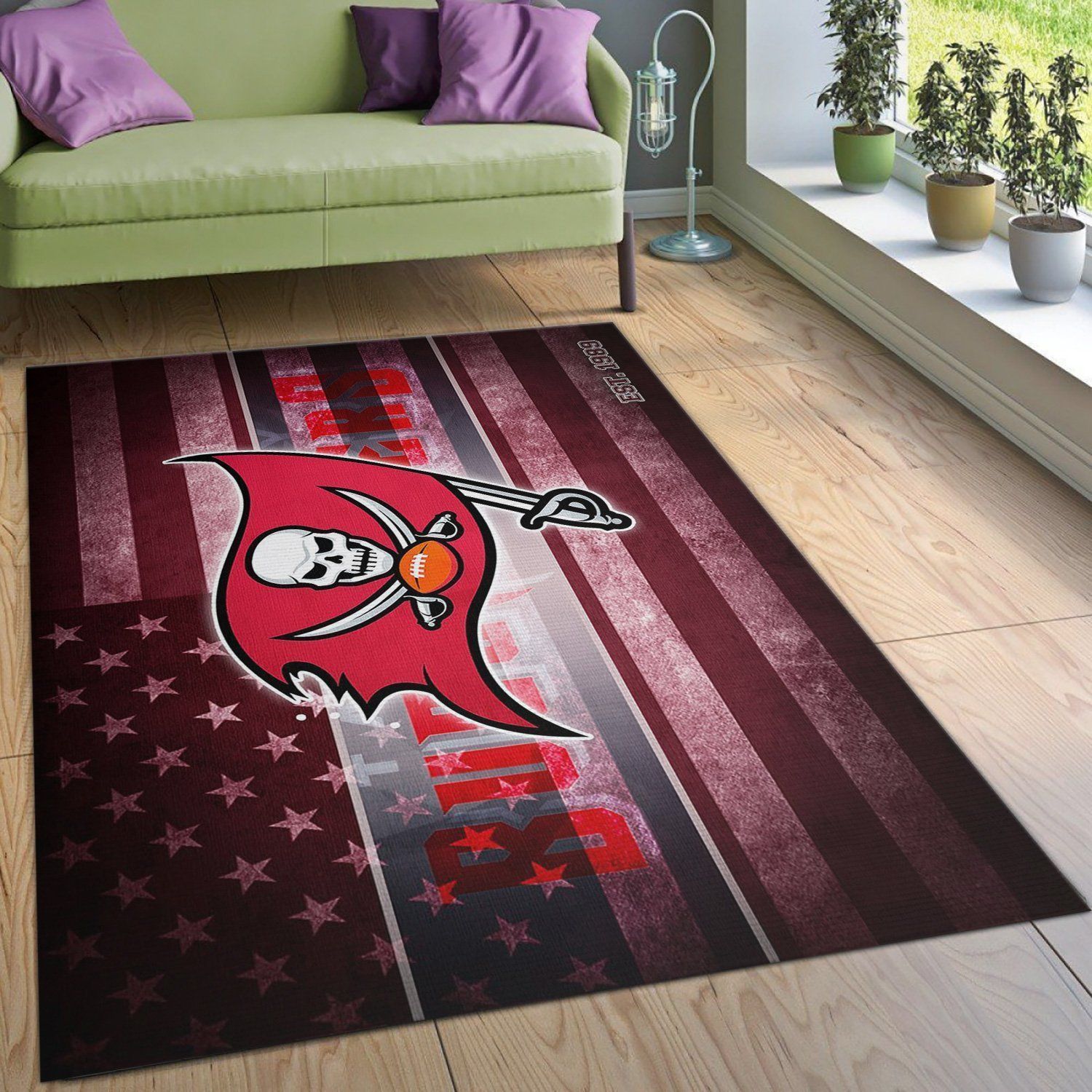 Tampa Bay Buccaneers Nfl Area Rug Living Room Rug Home US Decor - Indoor Outdoor Rugs