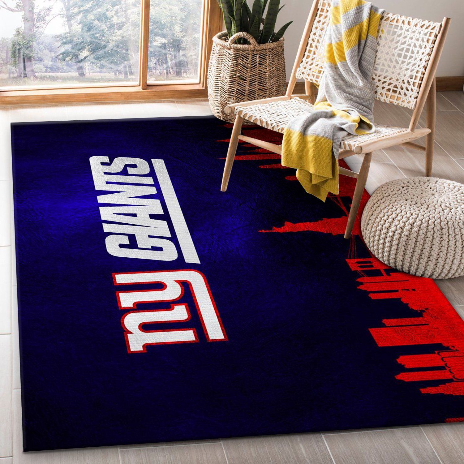 New York Giants Skyline 2 NFL Area Rug, Kitchen Rug, Family Gift US Decor - Indoor Outdoor Rugs