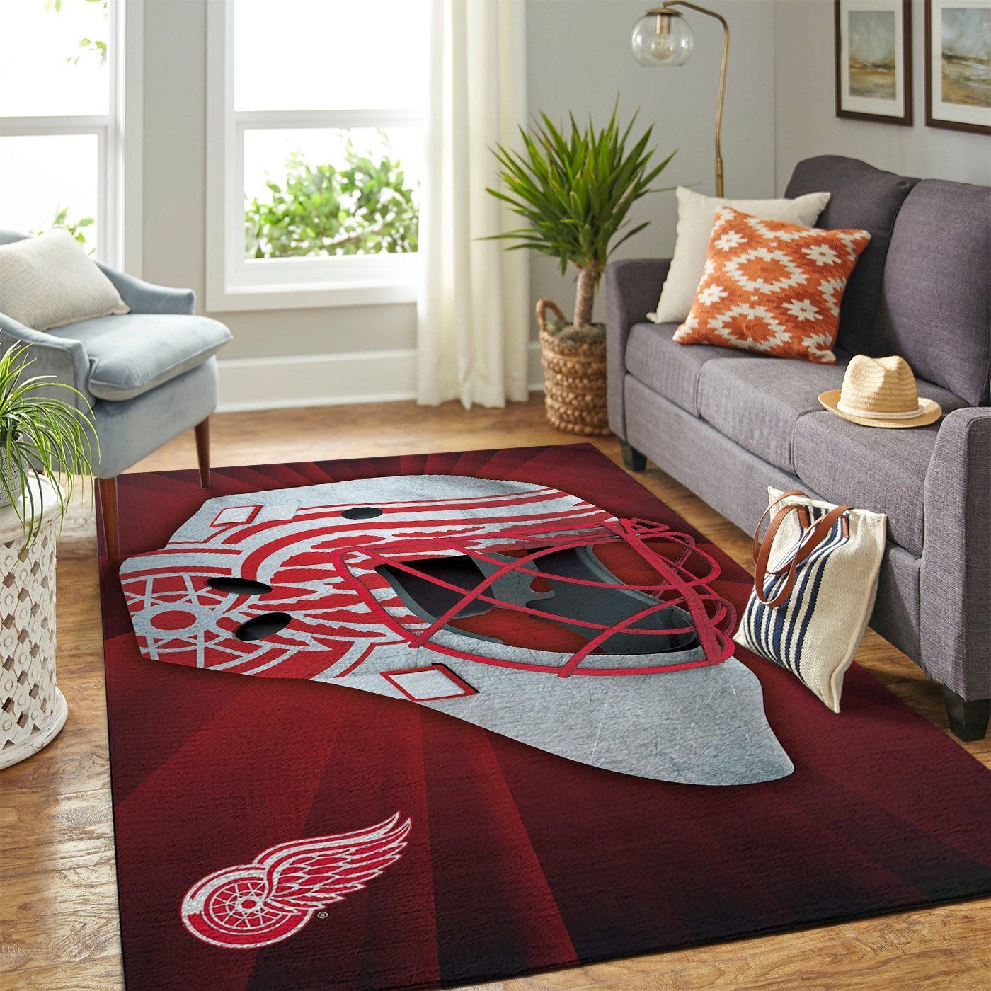 Detroit Red Wings Team Logo Style Nice Gift Home Decor Rectangle Area Rug - Indoor Outdoor Rugs