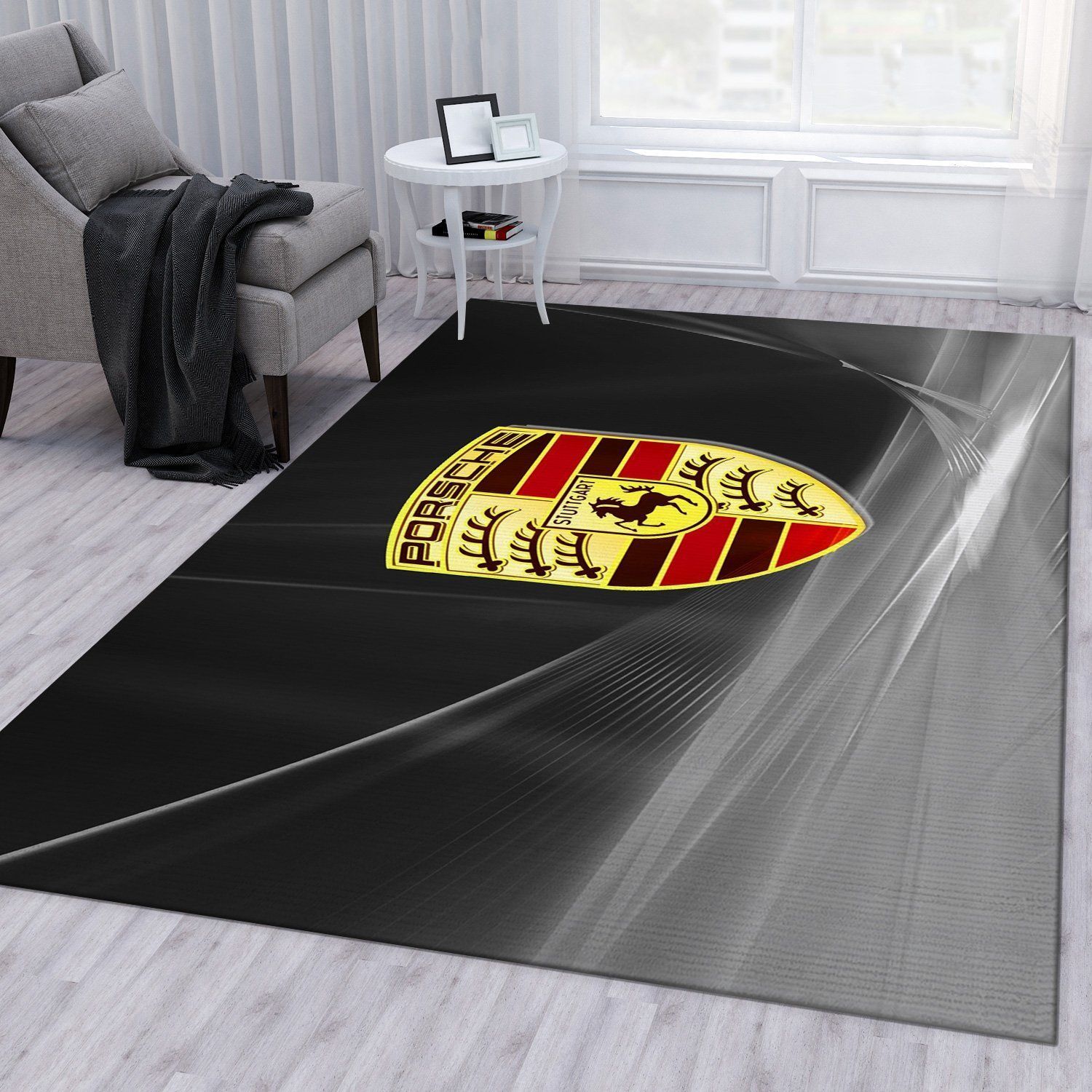 Porsche Logo Ver2 Area Rug Living Room Rug Home US Decor - Indoor Outdoor Rugs