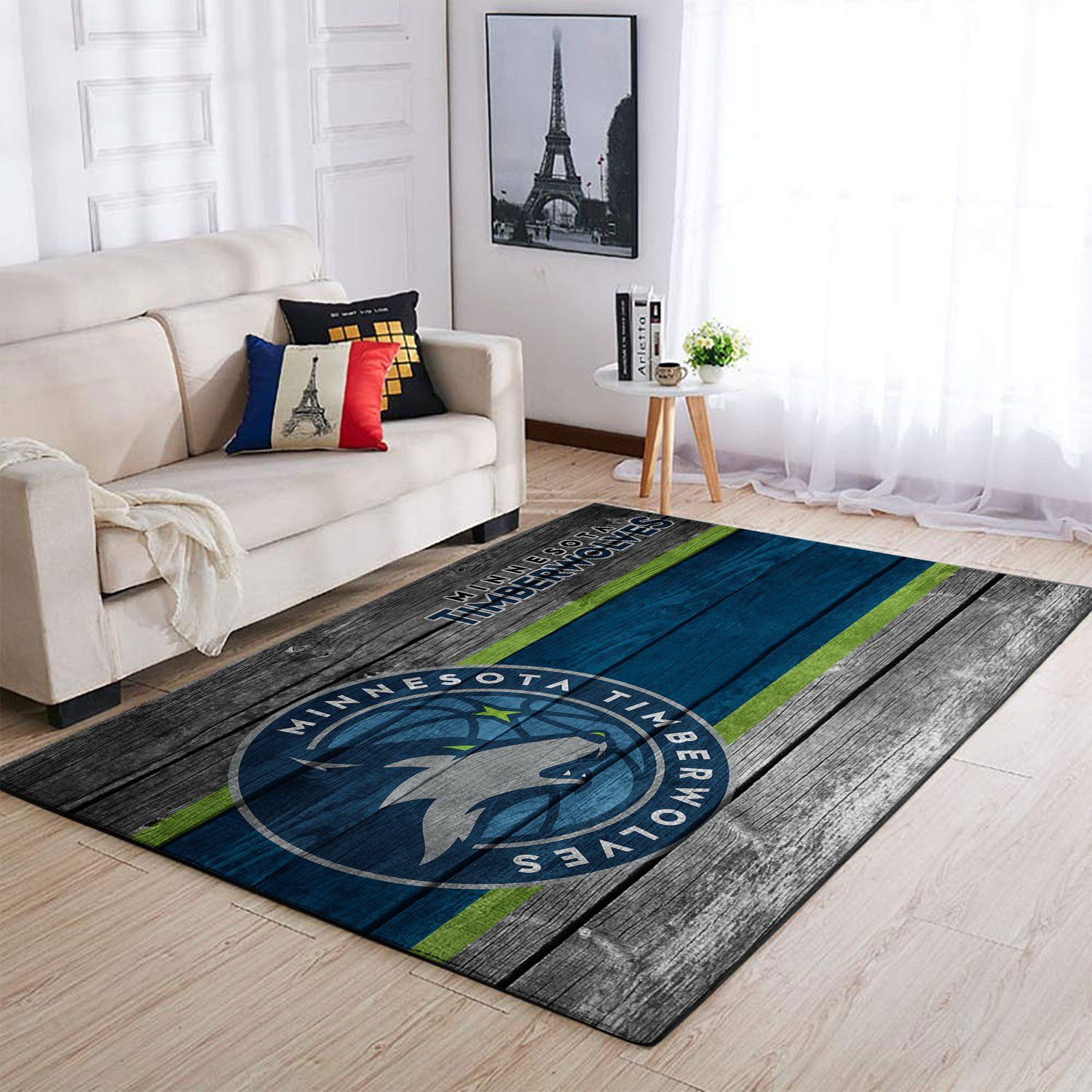 Minnesota Timberwolves Nba Team Logo Wooden Style Nice Gift Home Decor Rectangle Area Rug - Indoor Outdoor Rugs