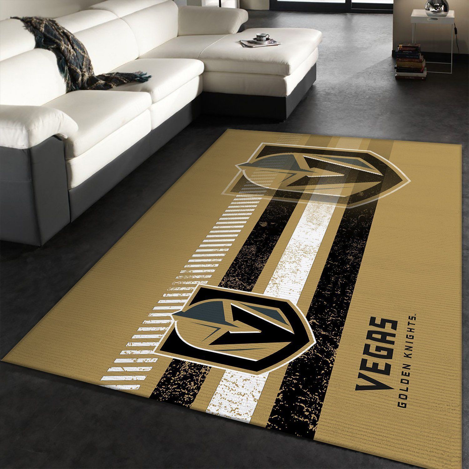 Vegas Golden Knights NHL Team Logo Nice Gift Home Decor Rectangle Area Rug - Indoor Outdoor Rugs