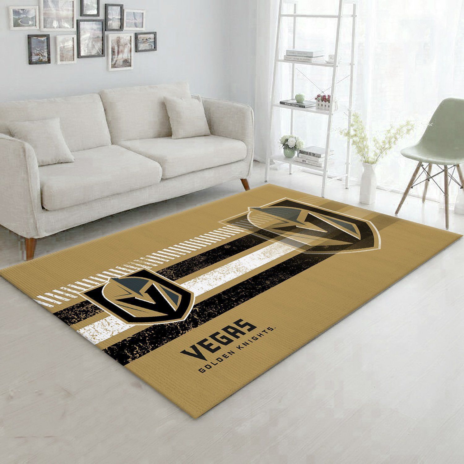 Vegas Golden Knights NHL Team Logo Nice Gift Home Decor Rectangle Area Rug - Indoor Outdoor Rugs