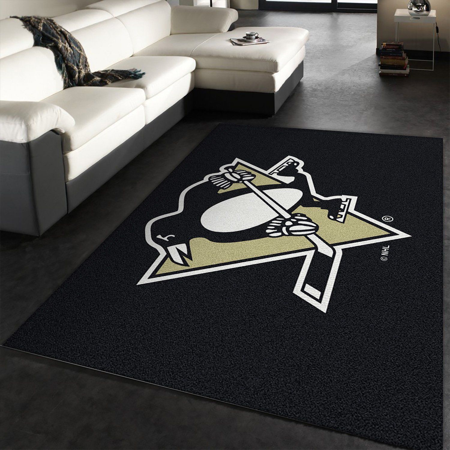 Nhl Spirit Pittsburgh Penguins Team Logo Area Rug, Bedroom Rug, Home US Decor - Indoor Outdoor Rugs