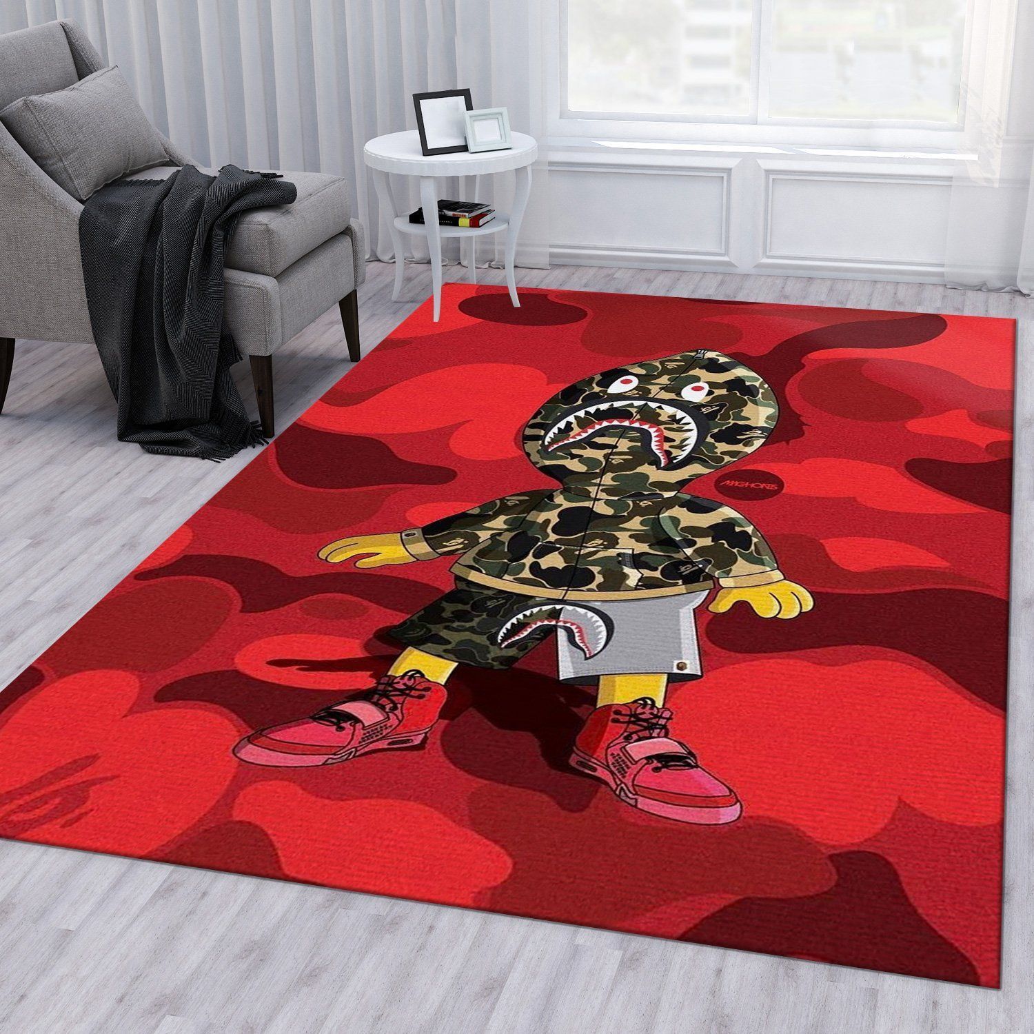 Bape Area Rug For Christmas Fashion Brand Rug Bedroom Rug Christmas Gift US Decor - Indoor Outdoor Rugs