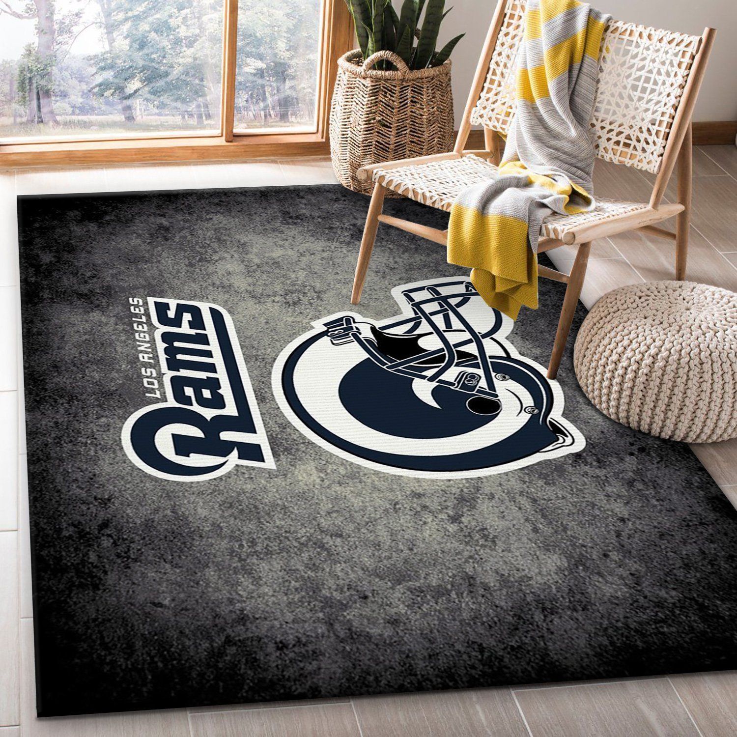 Los Angeles Rams Imperial Distressed Rug NFL Area Rug For Christmas, Living Room Rug, Home US Decor - Indoor Outdoor Rugs