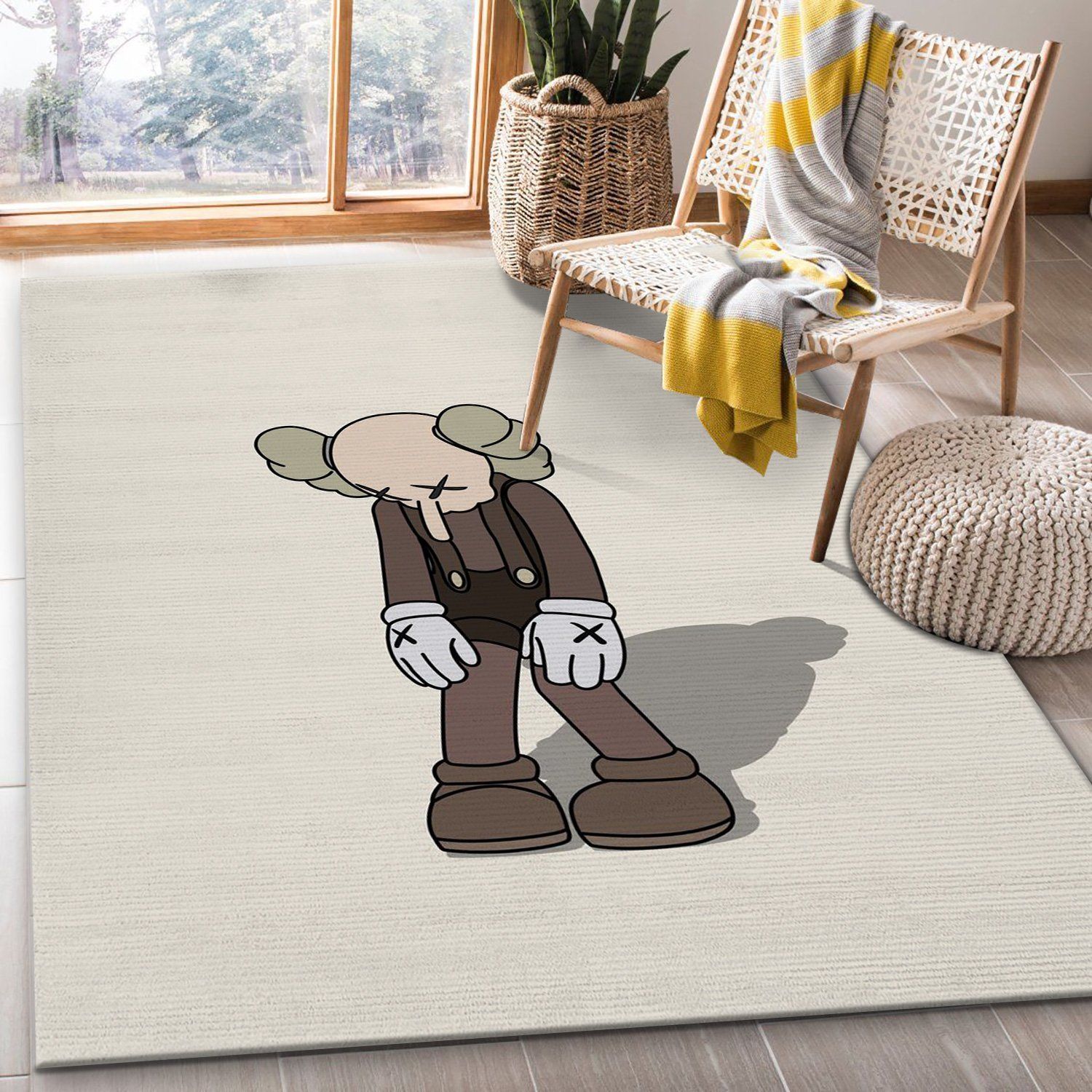 Kaws Small Lie Figure Area Rug For Christmas Bedroom Rug Home Decor Floor Decor - Indoor Outdoor Rugs