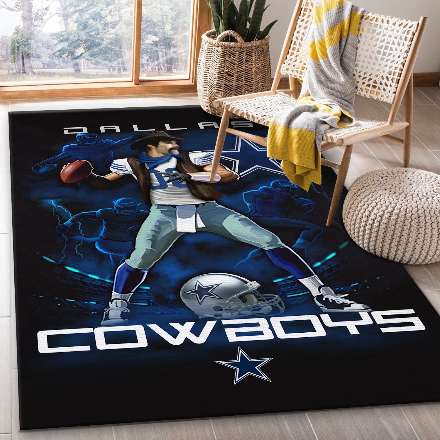 Dallas Cowboys Area Rug Christmas Rug B130806 Floor Decor The US Decor - Indoor Outdoor Rugs