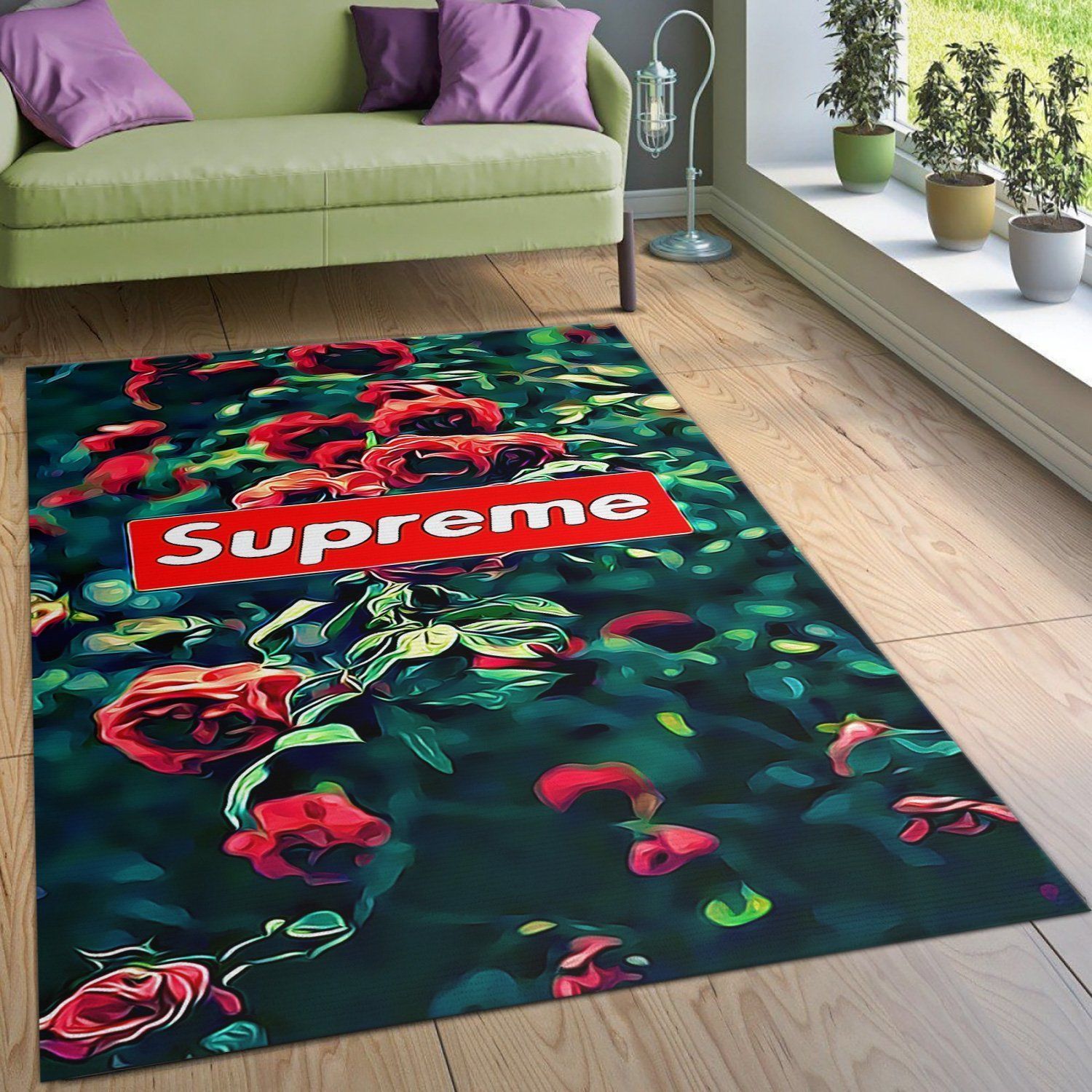 Supreme Rose V2 Area Rug For Gift Bedroom Rug Home Decor Floor Decor - Indoor Outdoor Rugs