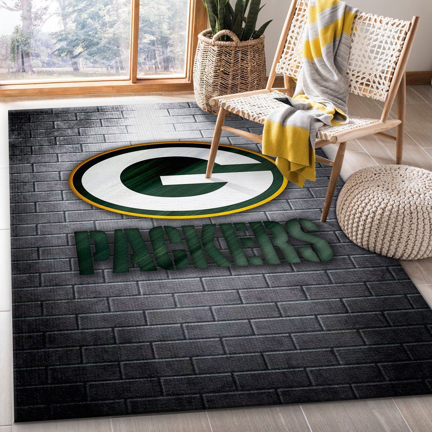 Green Bay Packers Nfl Area Rug Living Room Rug Home US Decor - Indoor Outdoor Rugs