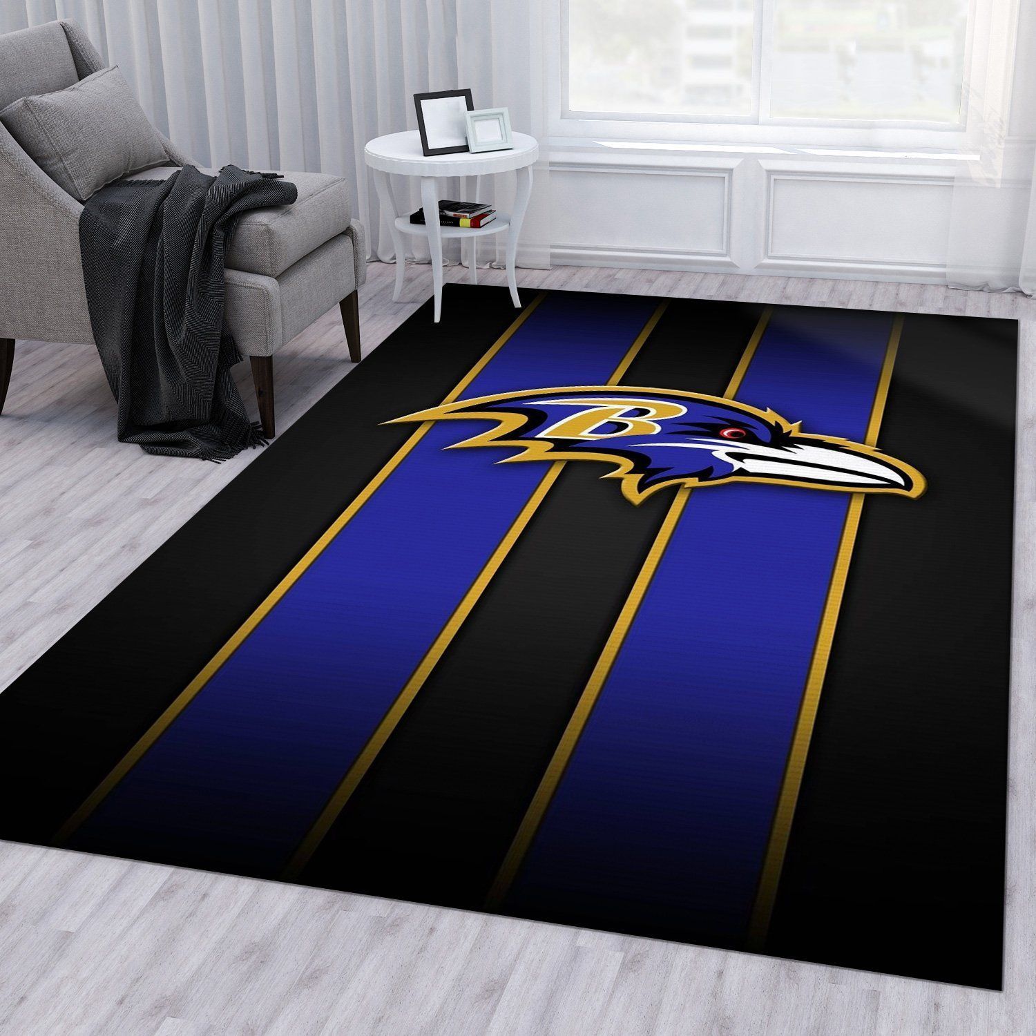 Baltimore Ravens Nfl Area Rug Bedroom Rug Home US Decor - Indoor Outdoor Rugs