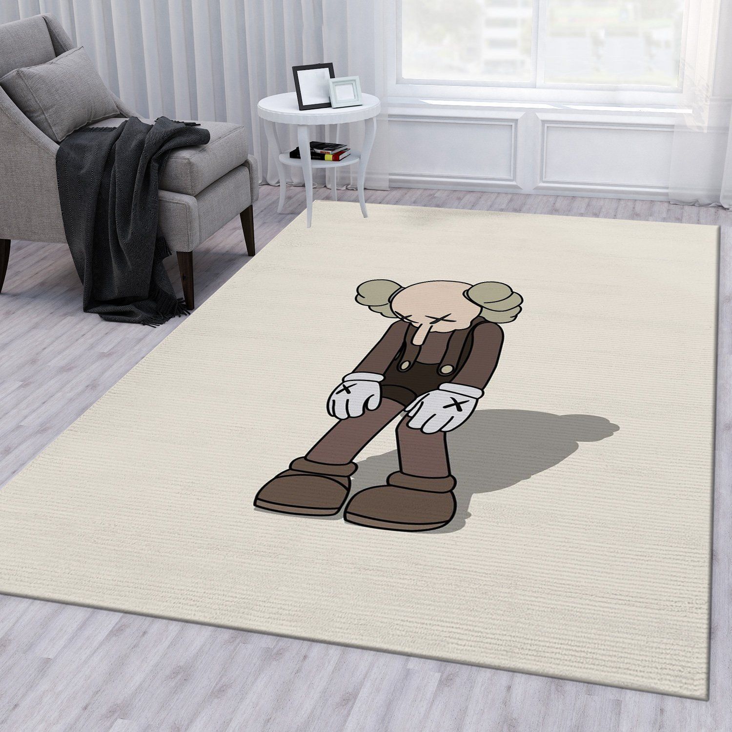 Kaws Small Lie Figure Area Rug For Christmas Bedroom Rug Home Decor Floor Decor - Indoor Outdoor Rugs