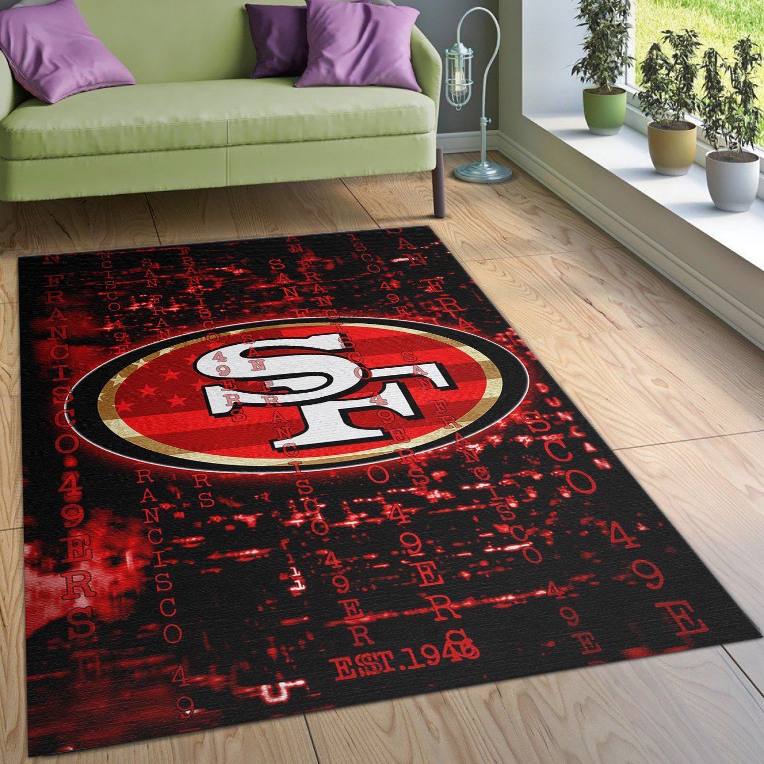 San Francisco 49ers Nfl Area Rug For Christmas Bedroom Rug Home Decor Floor Decor - Indoor Outdoor Rugs