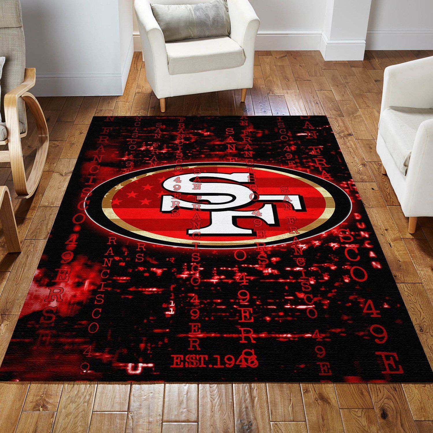 San Francisco 49ers Nfl Area Rug For Christmas Bedroom Rug Home Decor Floor Decor - Indoor Outdoor Rugs