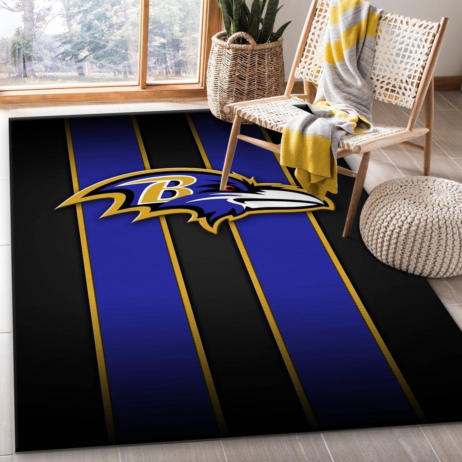 Baltimore Ravens Nfl Area Rug Bedroom Rug Home US Decor - Indoor Outdoor Rugs