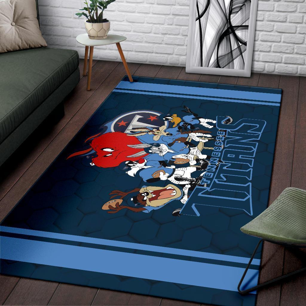 Looney Tunes Titans Team Rug Area Football Carpet Fan - Indoor Outdoor Rugs