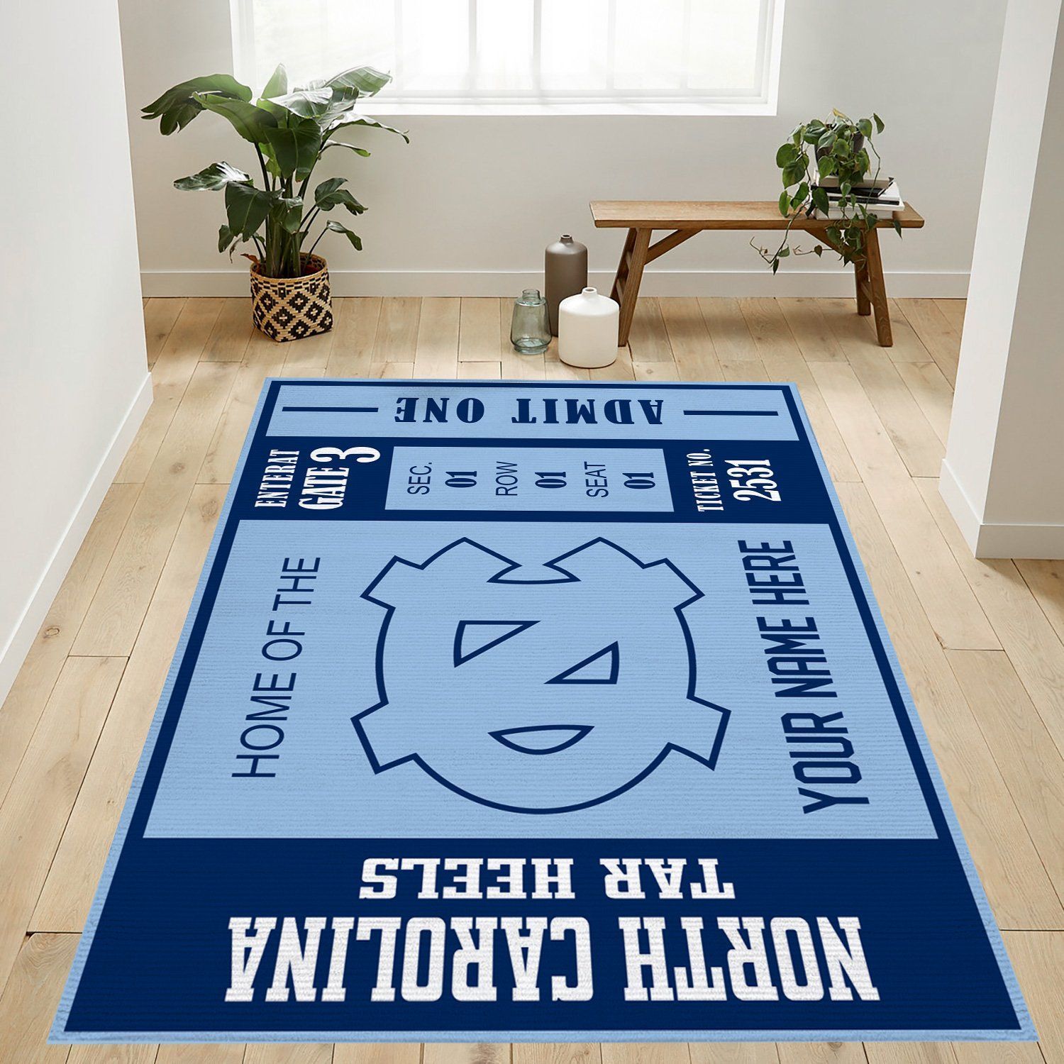 North Carolina Tar Heels Ncaa Customizable Rug For Gift, Bedroom Rug - Home Decor  Floor Decor - Indoor Outdoor Rugs