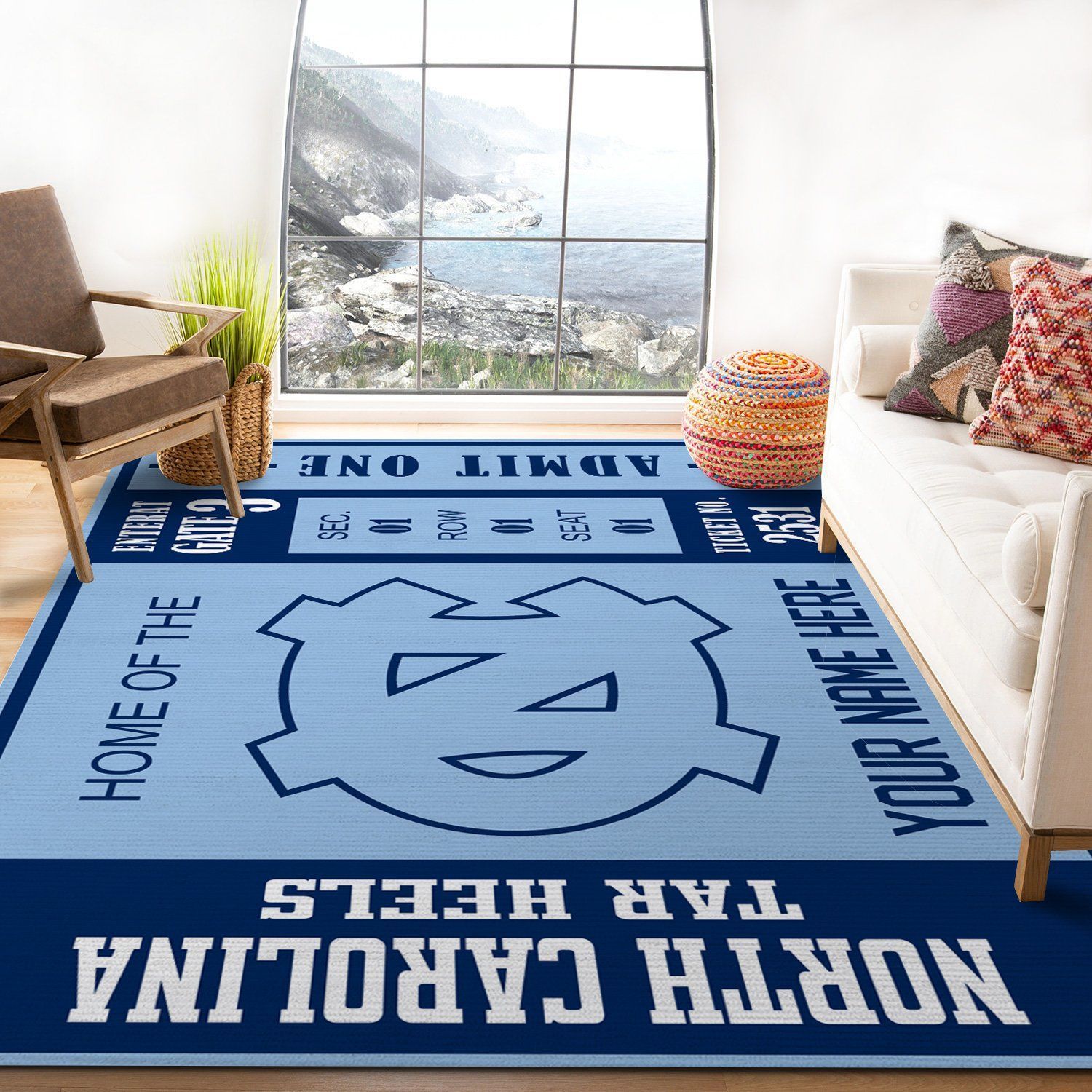 North Carolina Tar Heels Ncaa Customizable Rug For Gift, Bedroom Rug - Home Decor  Floor Decor - Indoor Outdoor Rugs