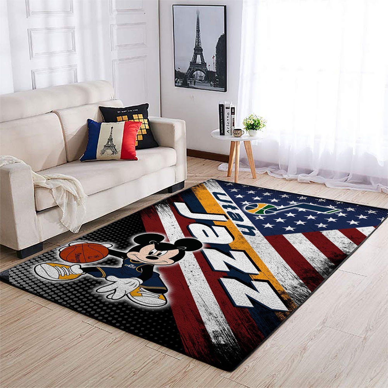 Utah Jazz Nba Team Logo Mickey Us Style Nice Gift Home Decor Rectangle Area Rug - Indoor Outdoor Rugs