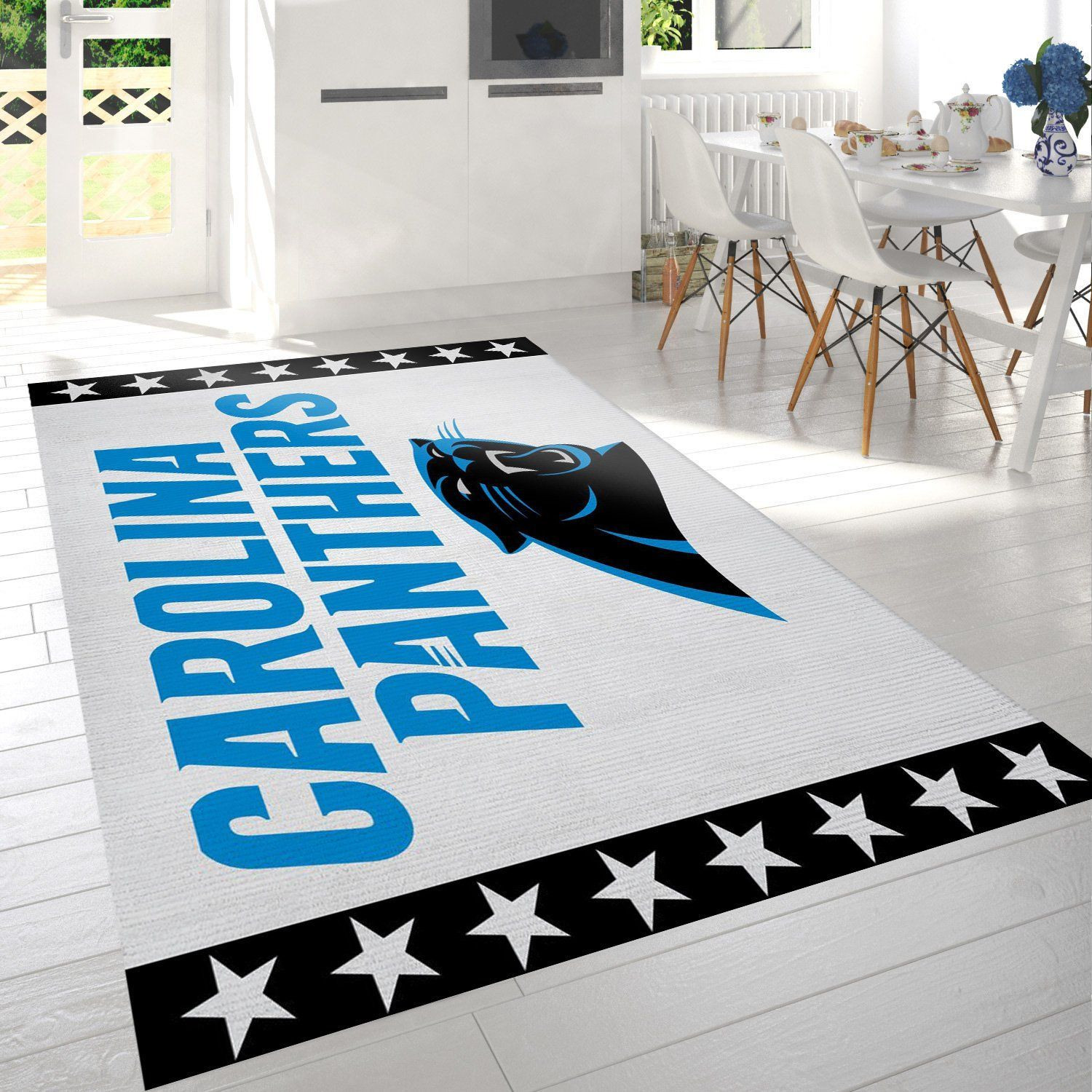 Carolina Panthers Banner Nfl Logo Area Rug For Gift Bedroom Rug US Gift Decor - Indoor Outdoor Rugs