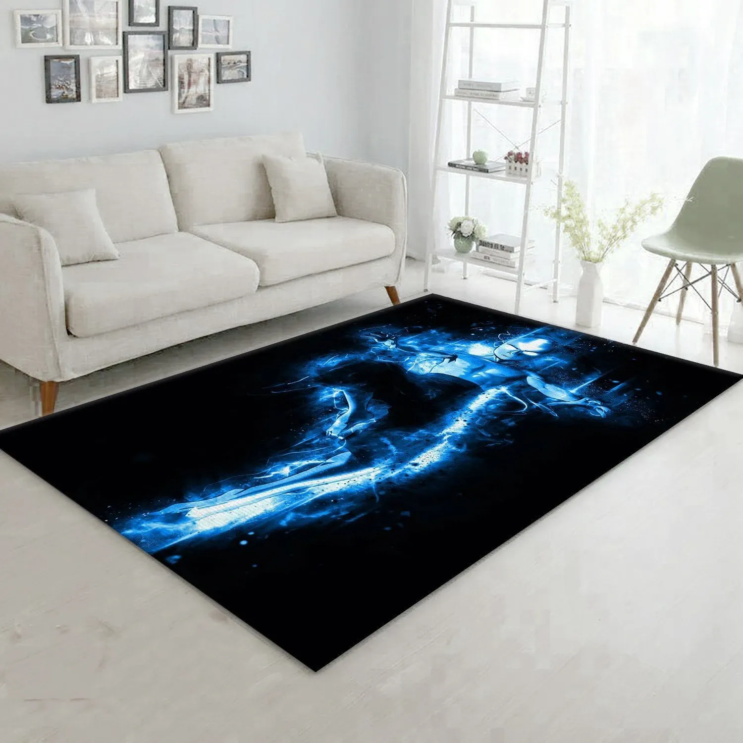 Anime Avatar Blue Aura Rug Living Room Rug Home Decor Floor Decor - Indoor Outdoor Rugs