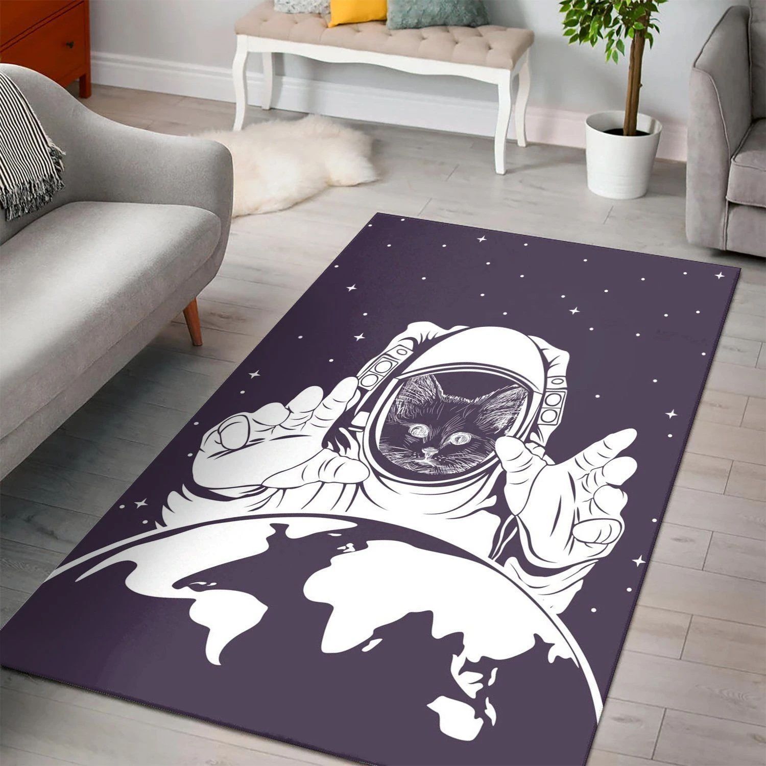 Astronaucat  Area Rug , Room Decor, Floor Decor Home Decor - Indoor Outdoor Rugs