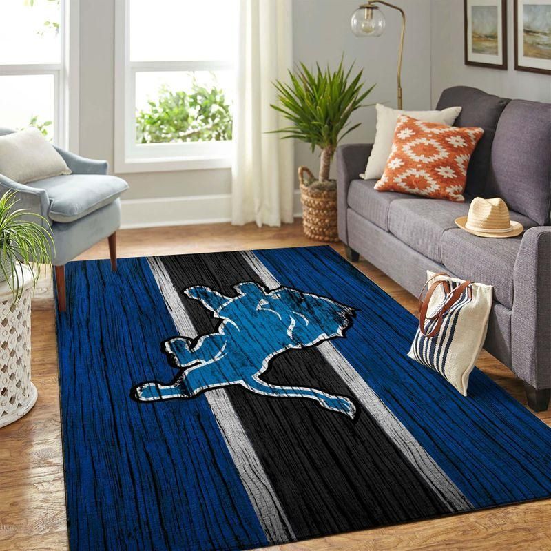 Detroit Lions Nfl Rug Room Carpet Sport Custom Area Floor Home Decor V1 - Indoor Outdoor Rugs