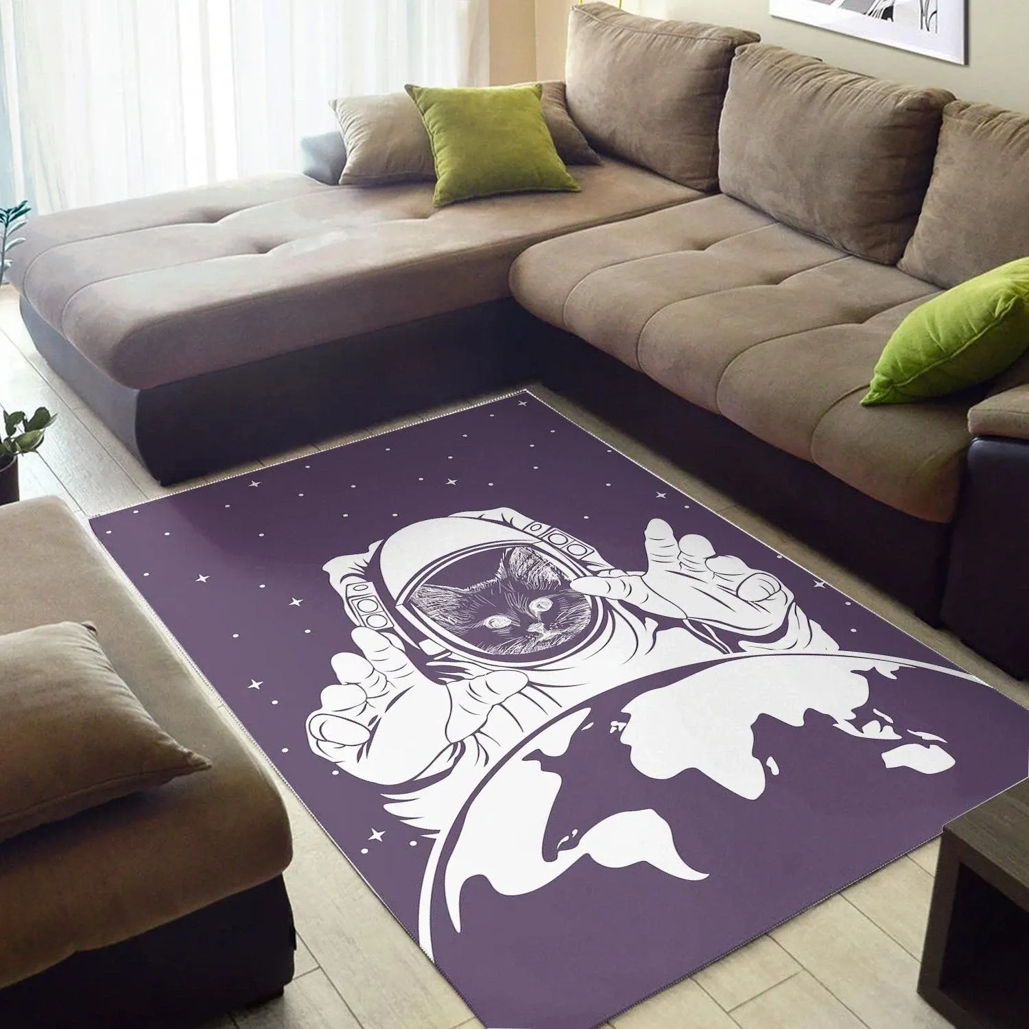 Astronaucat  Area Rug , Room Decor, Floor Decor Home Decor - Indoor Outdoor Rugs