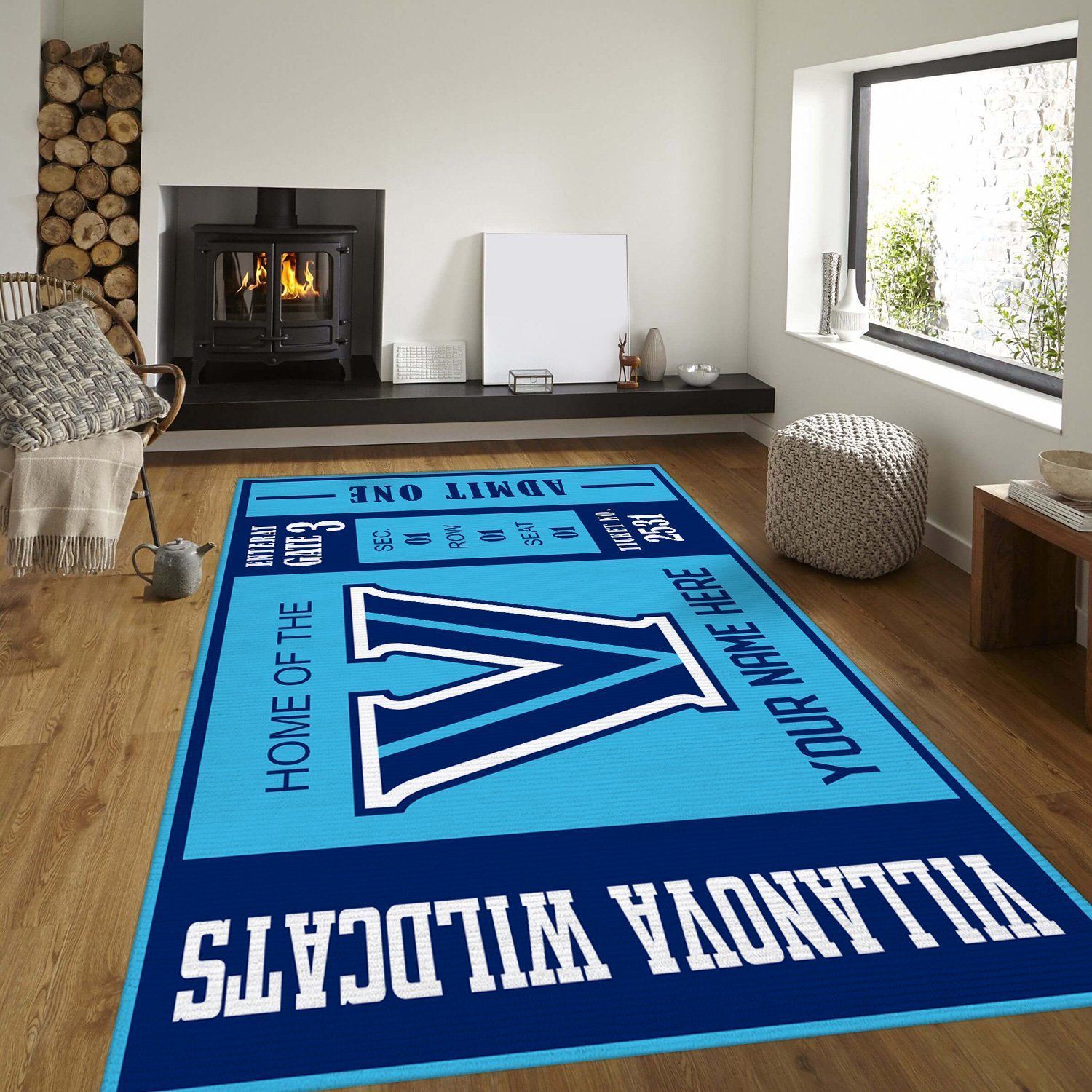 Villanova Wildcats Ncaa Customizable Rug, Living Room Rug - Floor US Decor - Indoor Outdoor Rugs