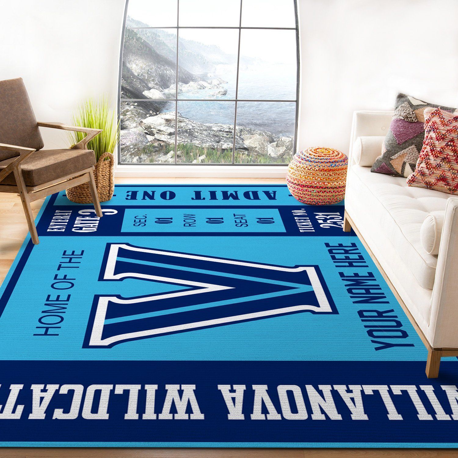 Villanova Wildcats Ncaa Customizable Rug, Living Room Rug - Floor US Decor - Indoor Outdoor Rugs