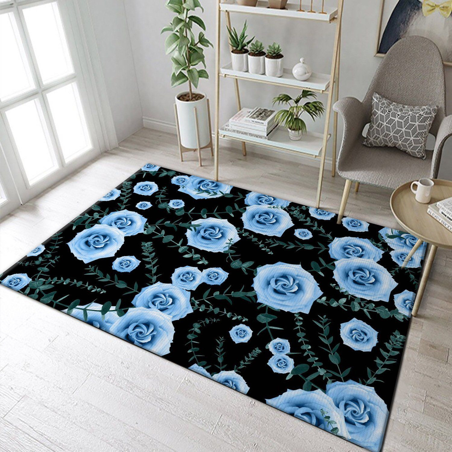 Night Rose Eucalyptus 3 Area Rug For Christmas, Living room and bedroom Rug, Family Gift US Decor - Indoor Outdoor Rugs