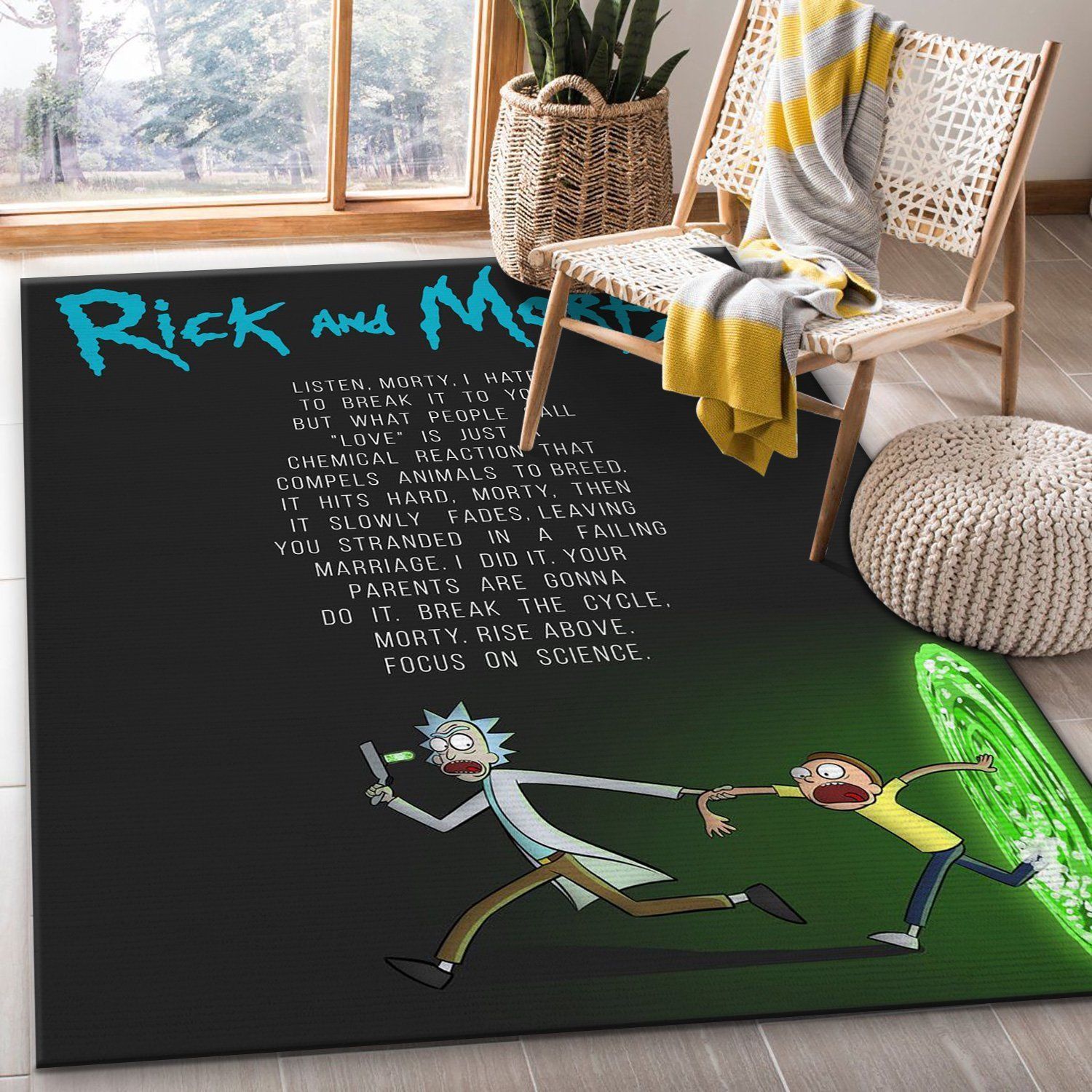 Rick And Morty Quote Area Rug For Christmas Bedroom Rug Home Decor Floor Decor - Indoor Outdoor Rugs