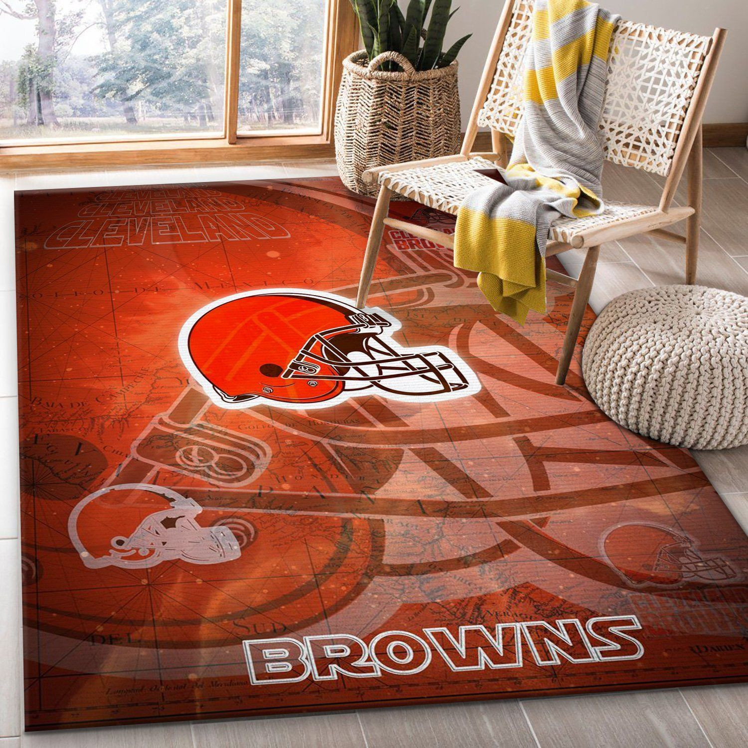 Cleveland Browns Nfl Team Rug Bedroom Rug Home US Decor - Indoor Outdoor Rugs